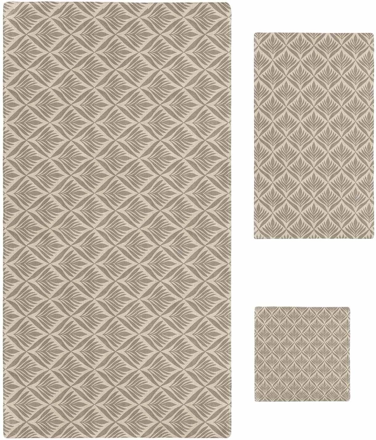 Chees D Zone - Retro Leaves Bath Towel Set Antibacterial Soft Durable