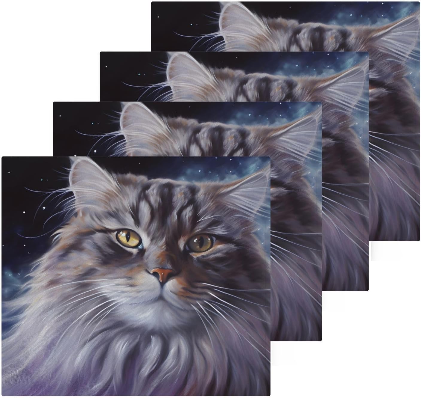 4-Piece Galaxy Print Washcloth Soft Cotton for Home Travel