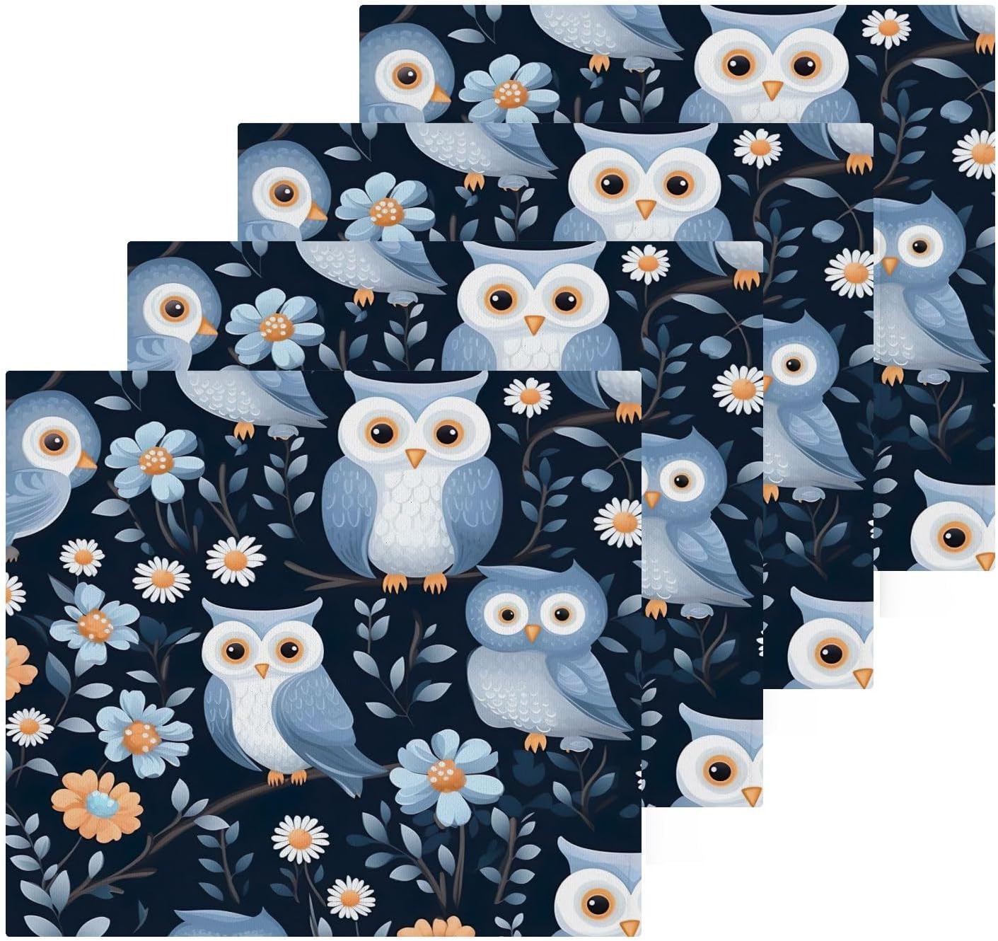 Owl Washcloths Childrens Reusable Face Towels