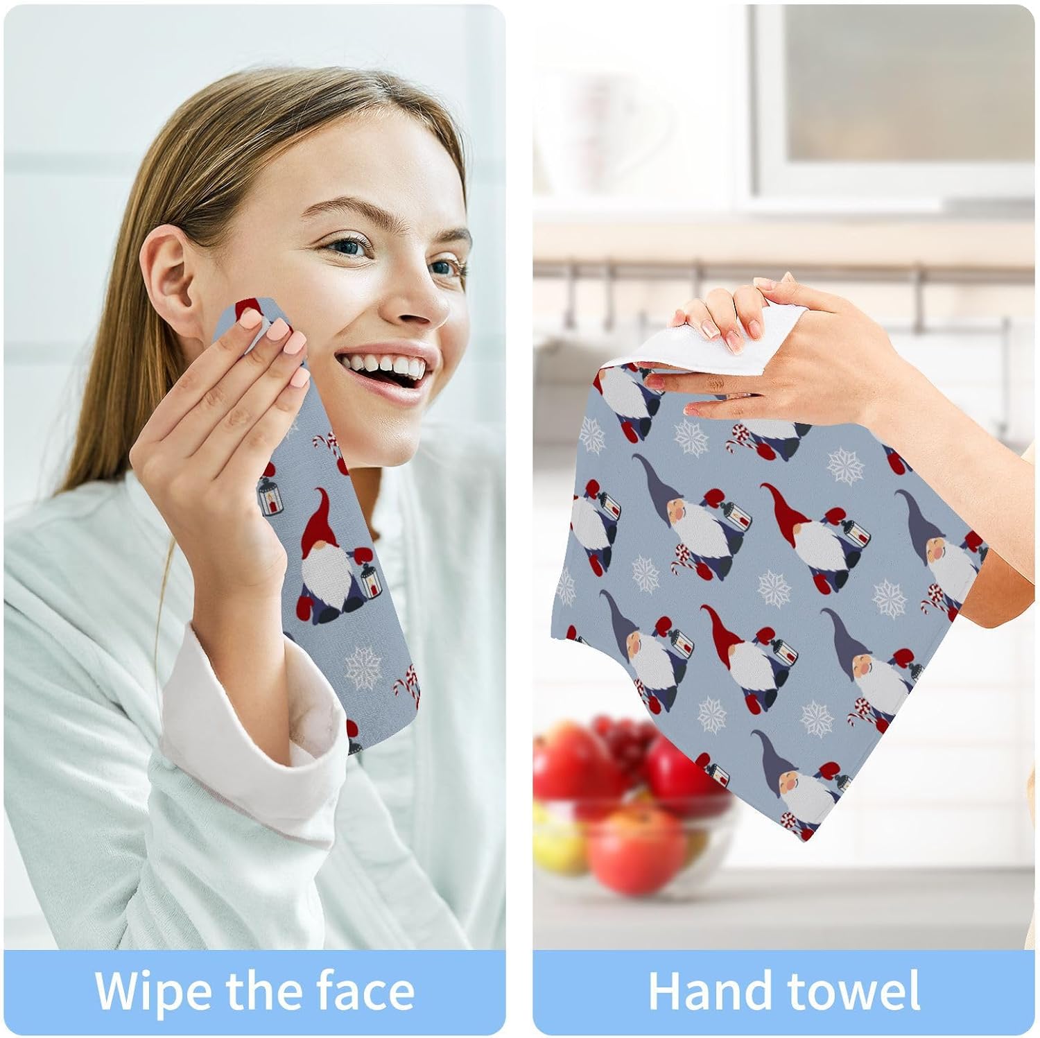 Christmas Gnome Washcloth Set 2 Pack