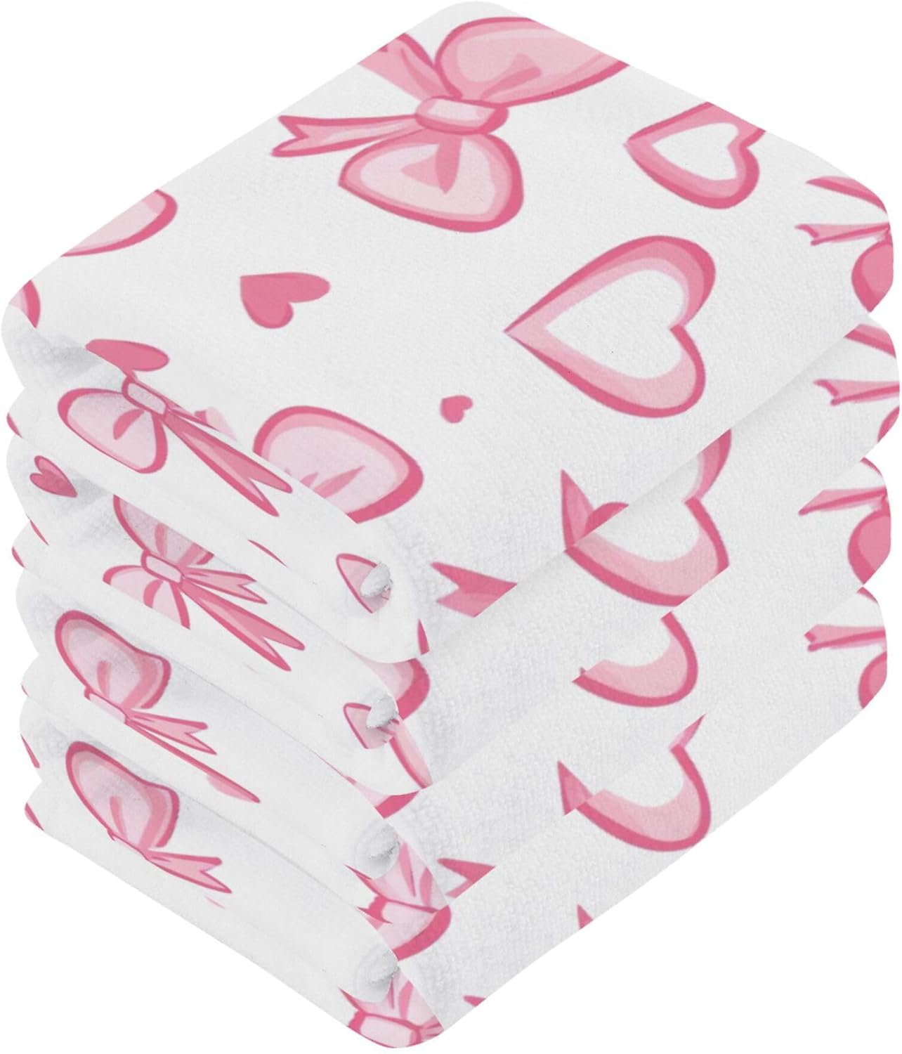 Xigua Bow Pattern Washcloths Set of 2 - 12x12 Inch 1