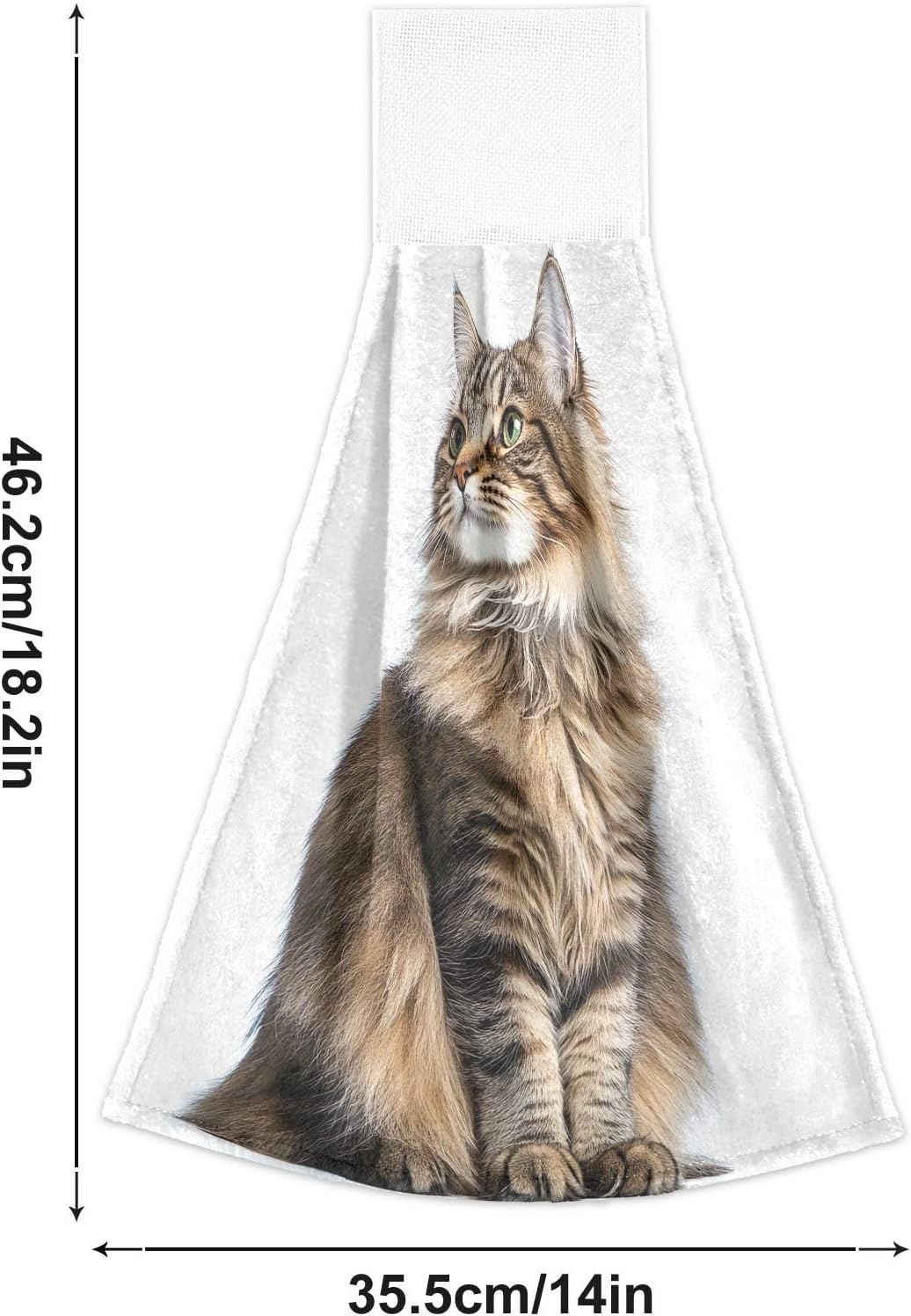RPLIFE Hand Towels for Kids Set of 2 Cute Maine Coon Cat