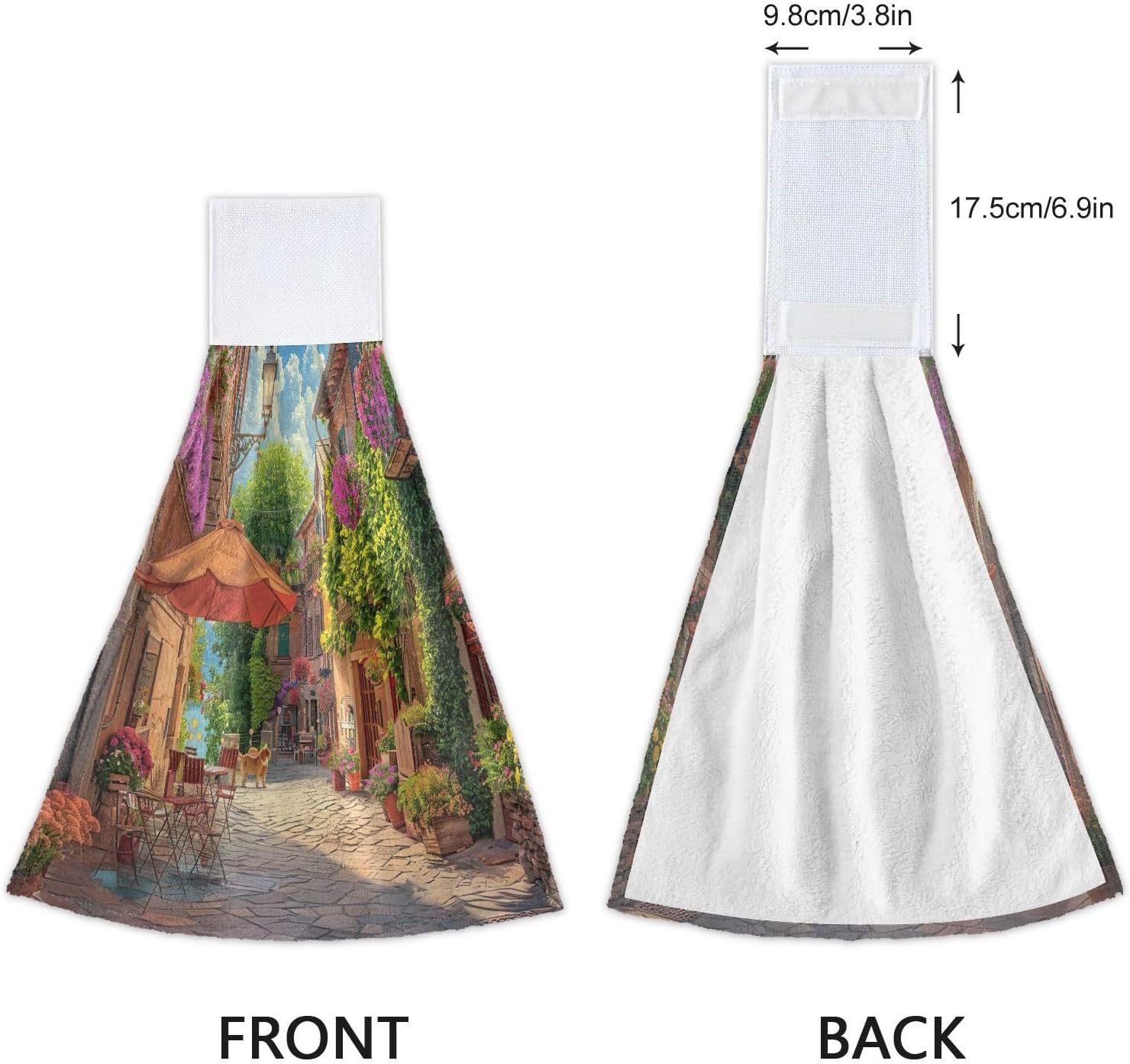 Perfect Quick Dry Kitchen Towels with LoopItalian Street Scene