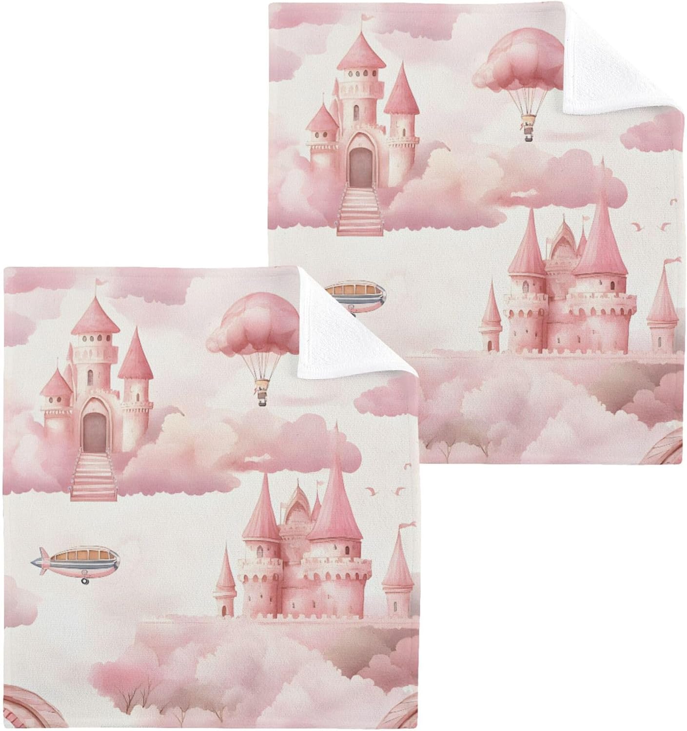 Xigua Watercolor Castle Washcloth Set