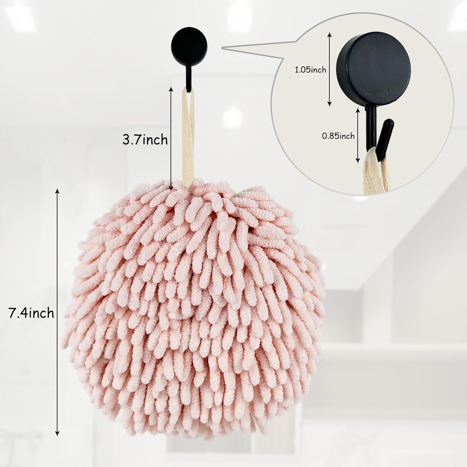 Chenille Fuzzy Ball Hand Towels for the Bathroom - Quick Dry Absorbent
