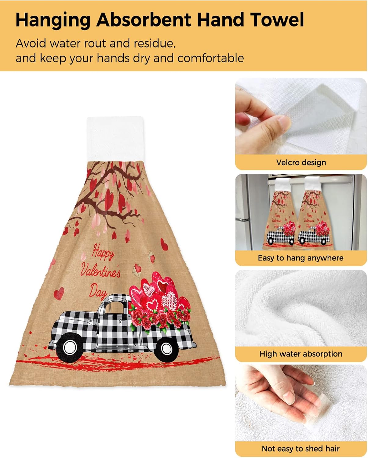 Amusing Red Love Hand Tie Towel Set