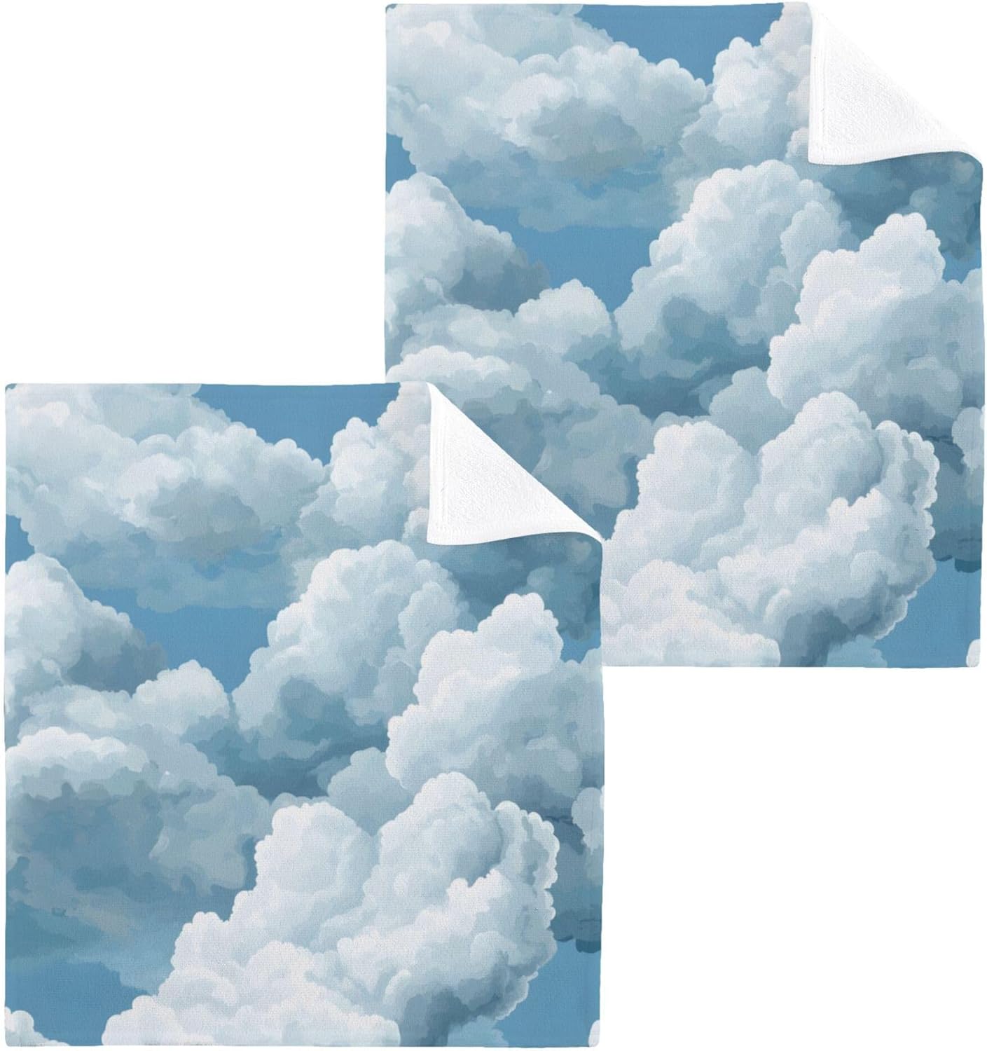 Xigua White Clouds Washcloth Set Fast-Drying Versatile Towels