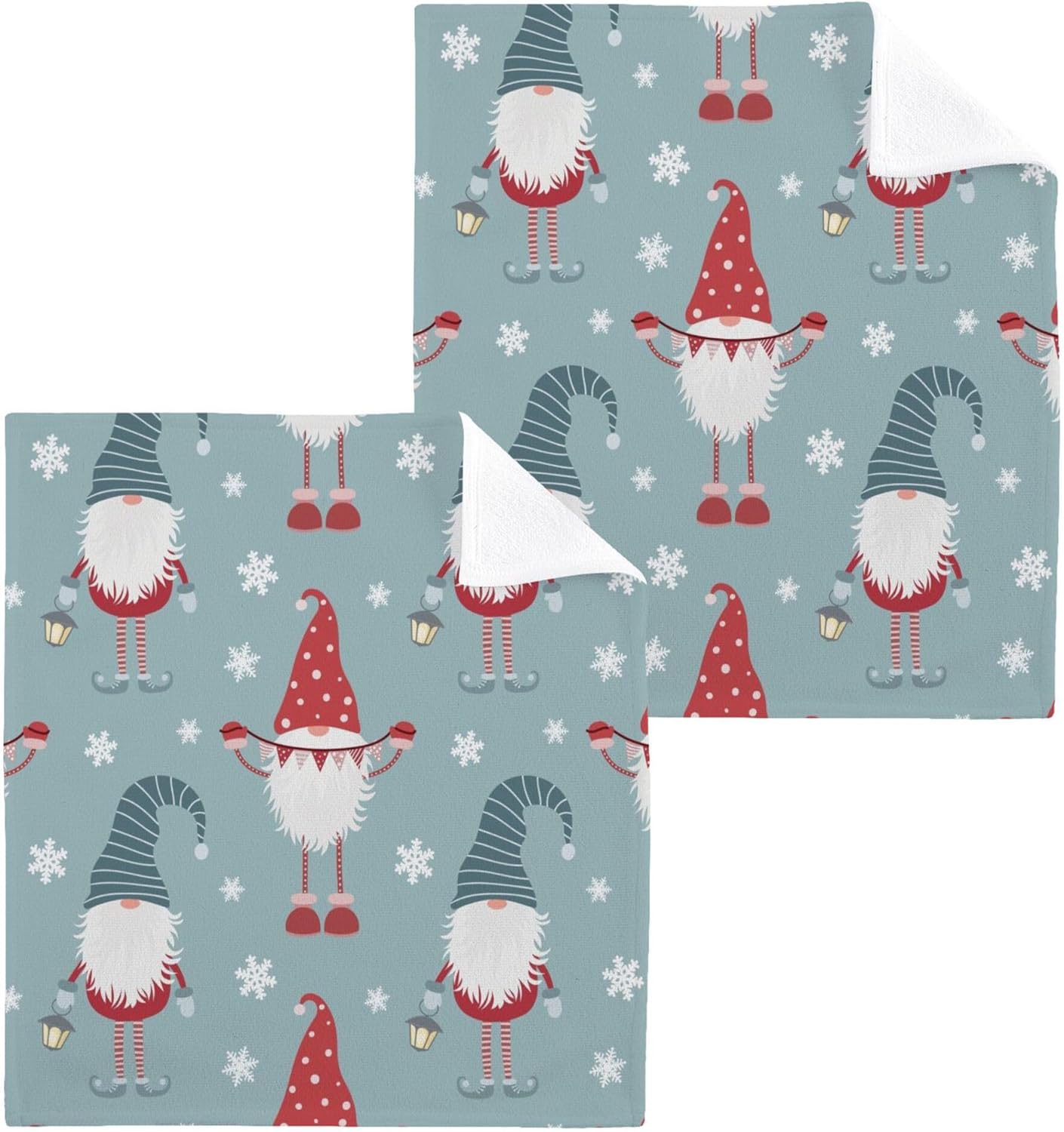 Xigua Christmas Gnome Washcloth Set