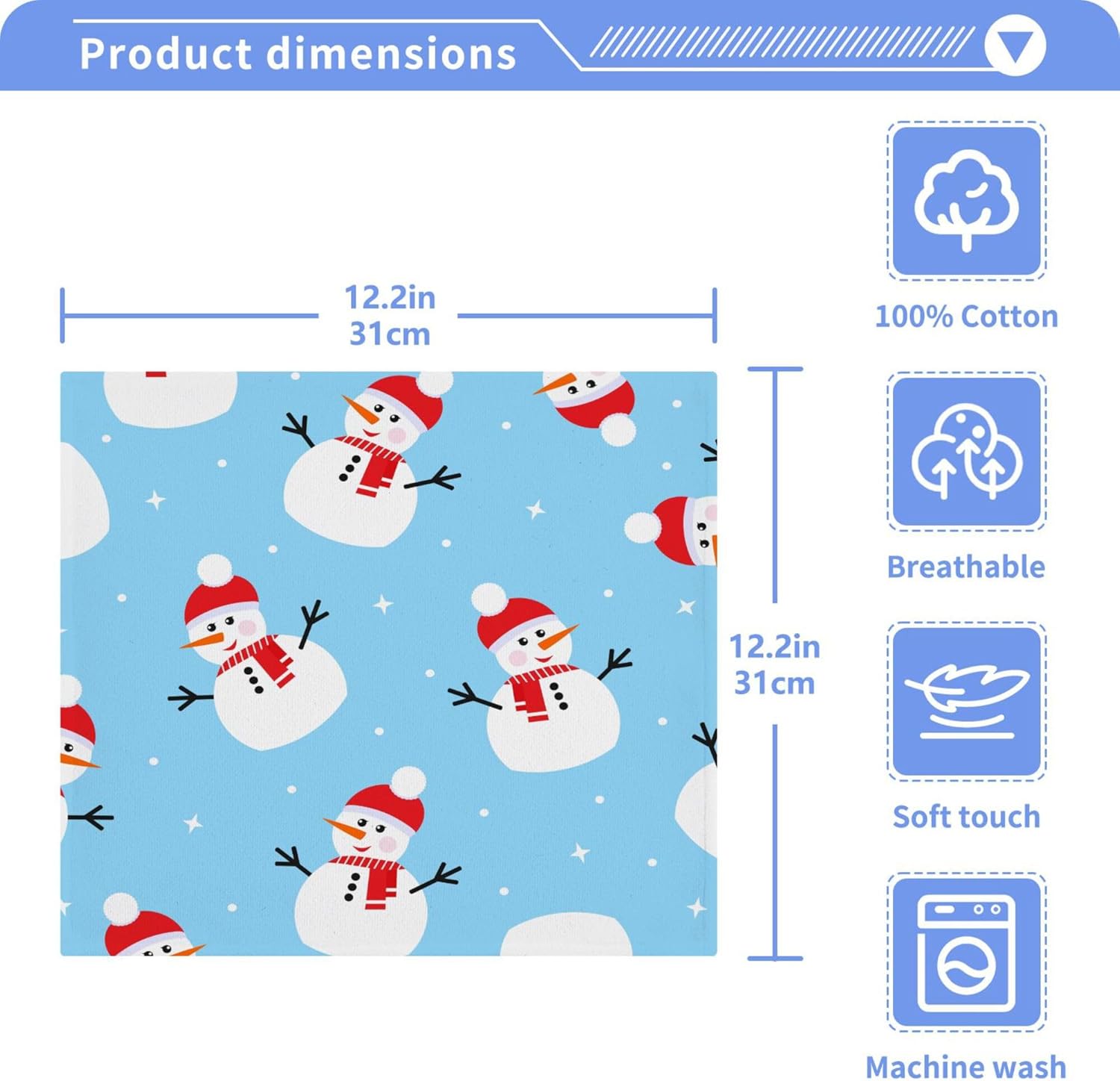 Xigua Christmas Snowman Washcloth Set