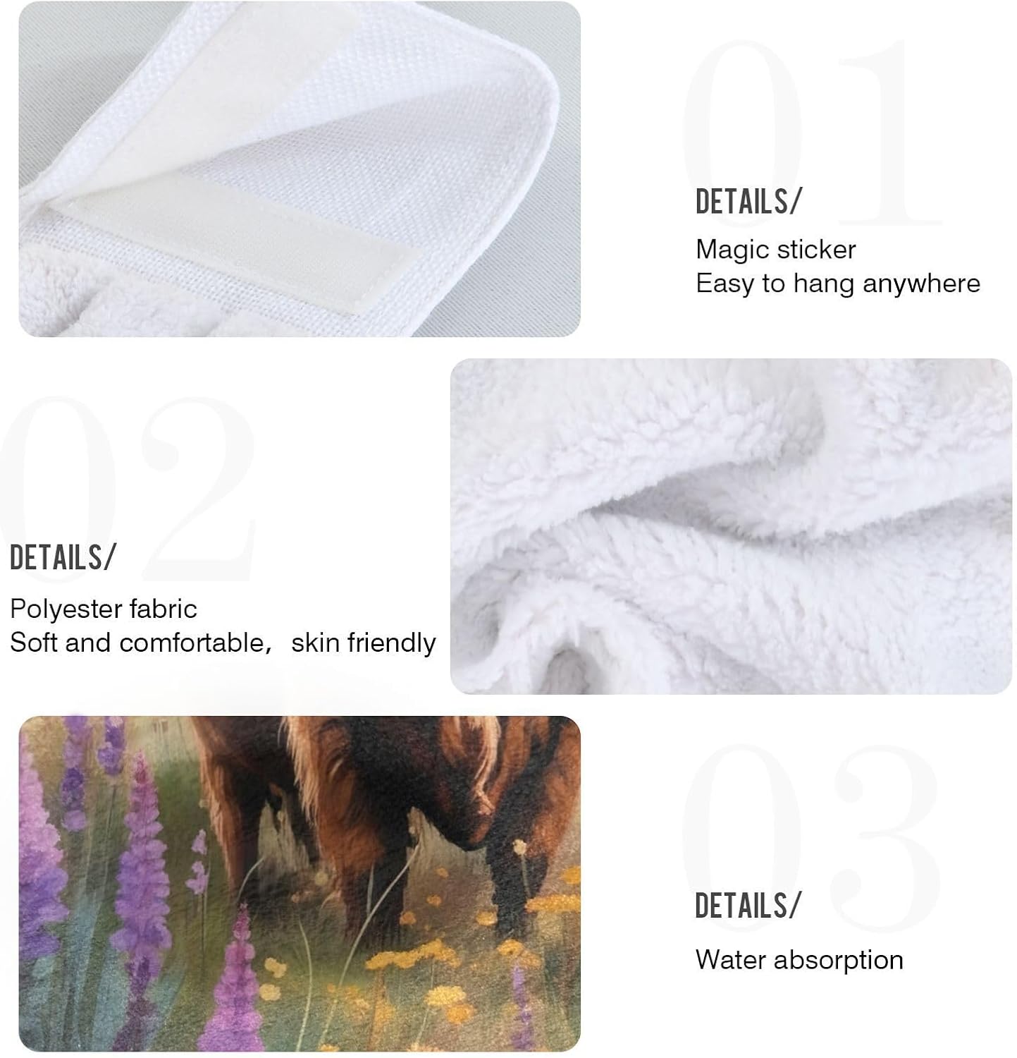 Fast-Dryingabsorbent Bathroom Hand Towels for Kids