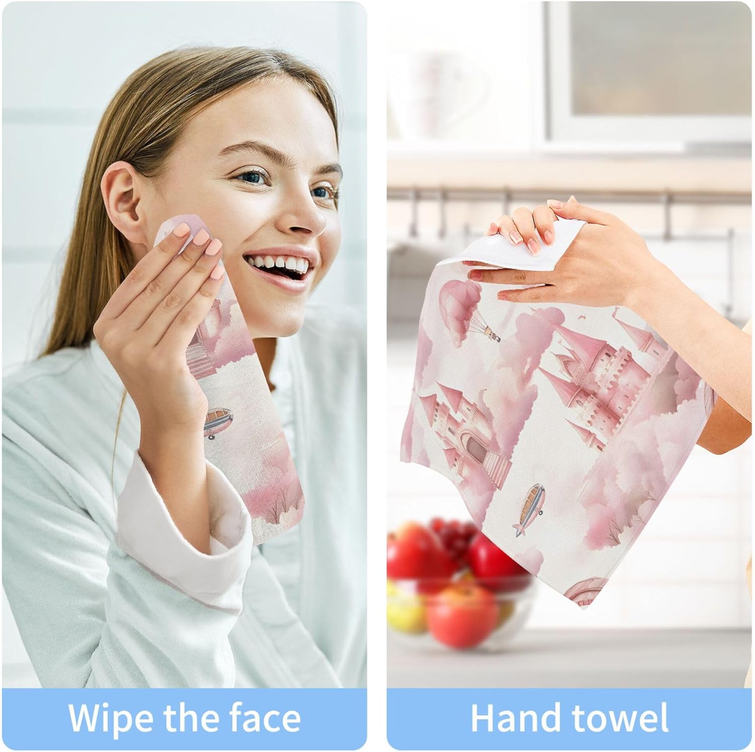Xigua Watercolor Castle Washcloth Set