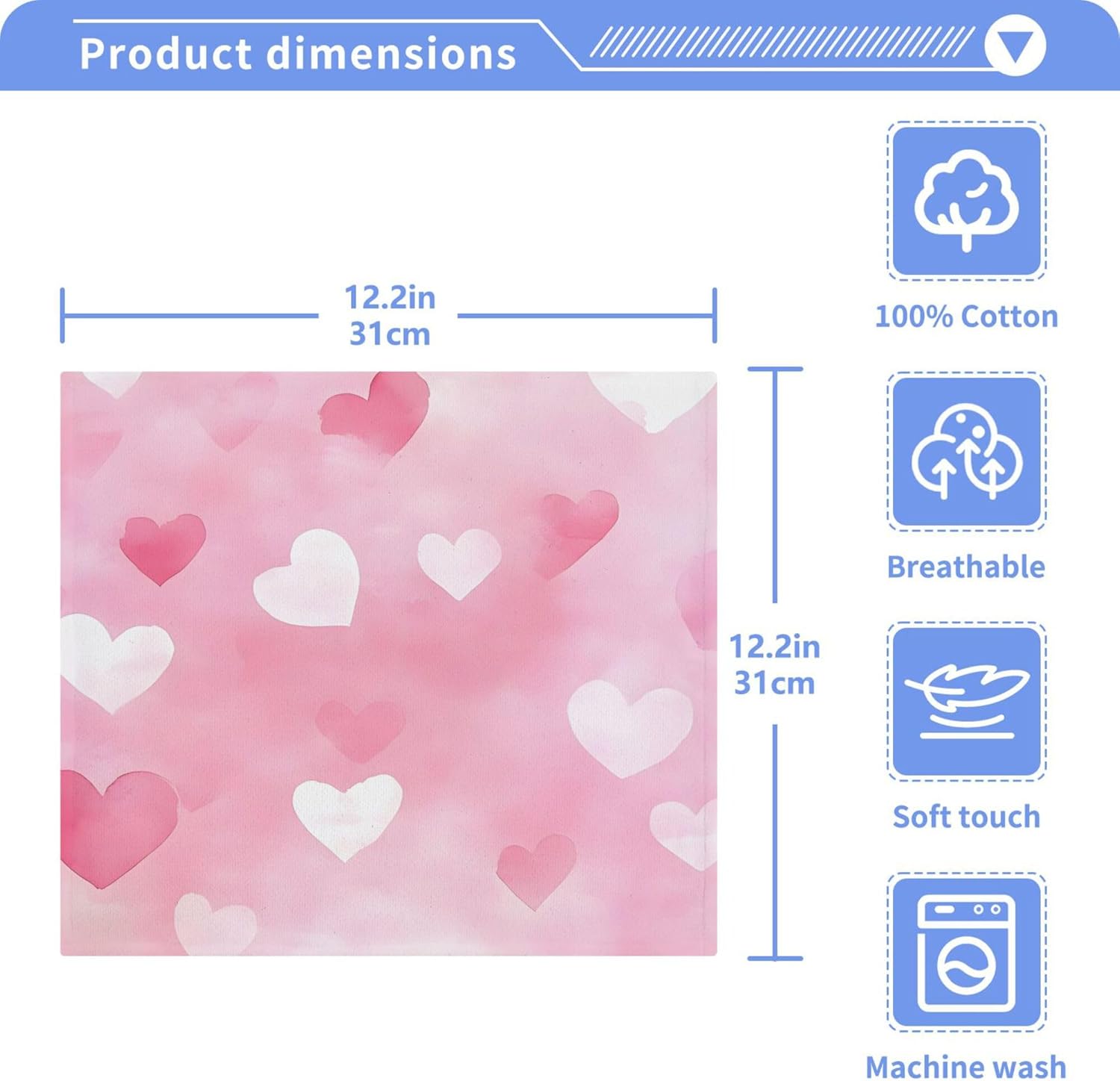 Xigua White Heart Washcloth Set