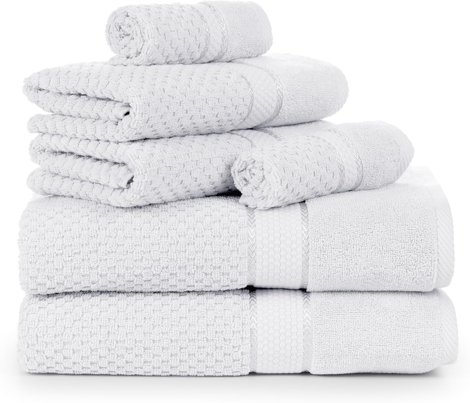 Ample Decor 6 Piece Towel Set - 100 Cotton Quick Dry