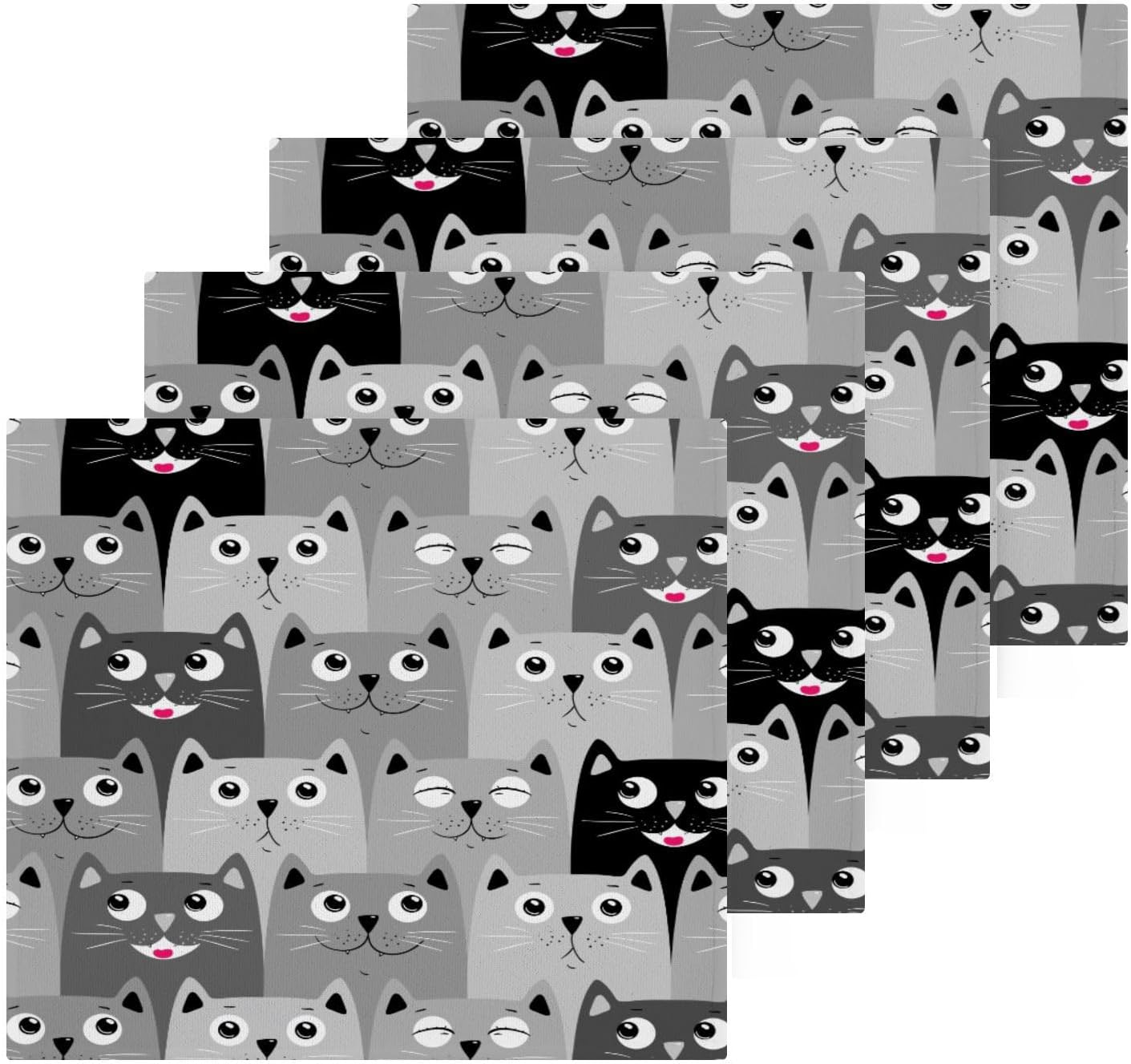 Kigai Cute Cats Washcloth Set Soft Absorbent