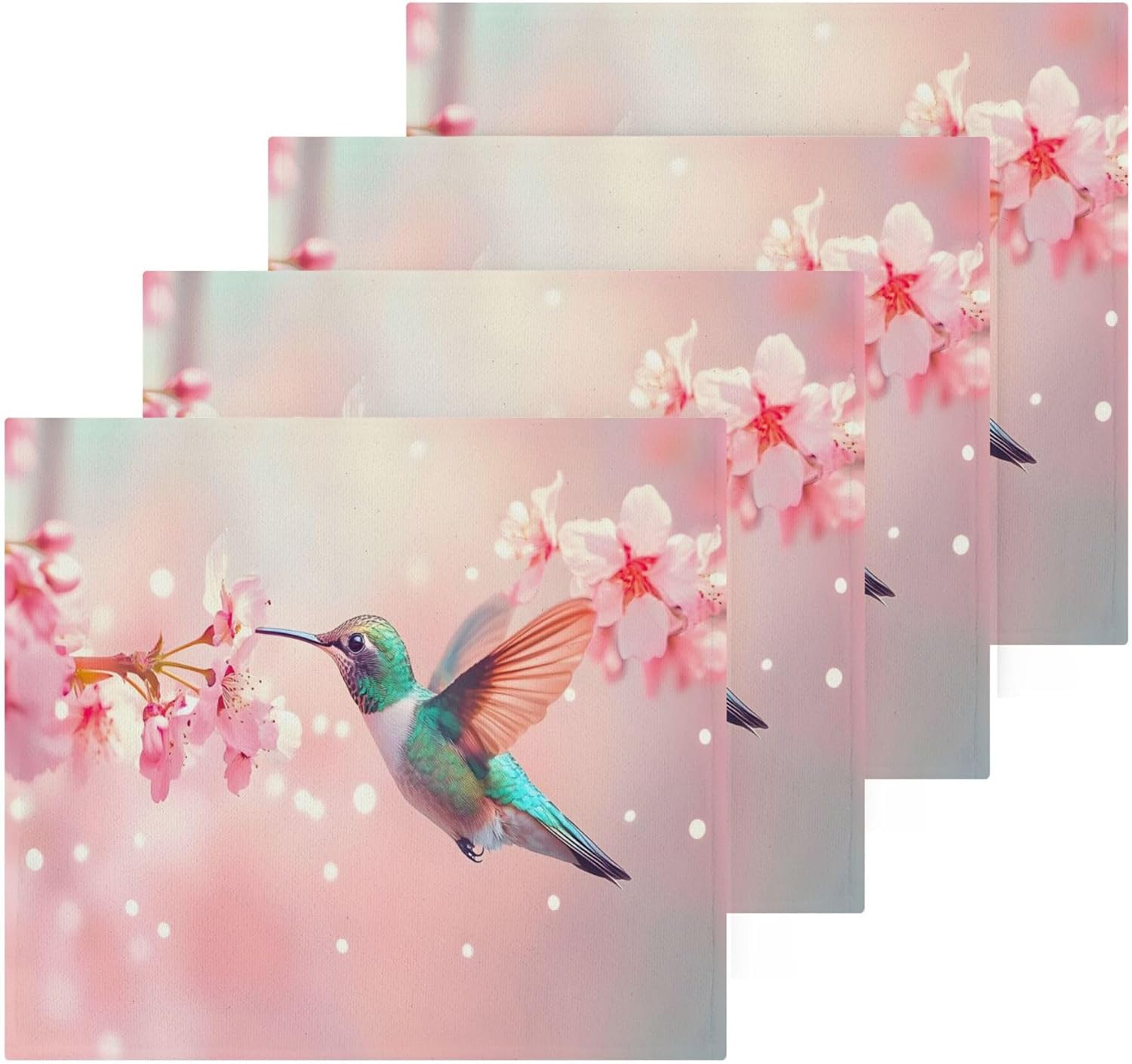 Colorful Hummingbird Washcloth Set