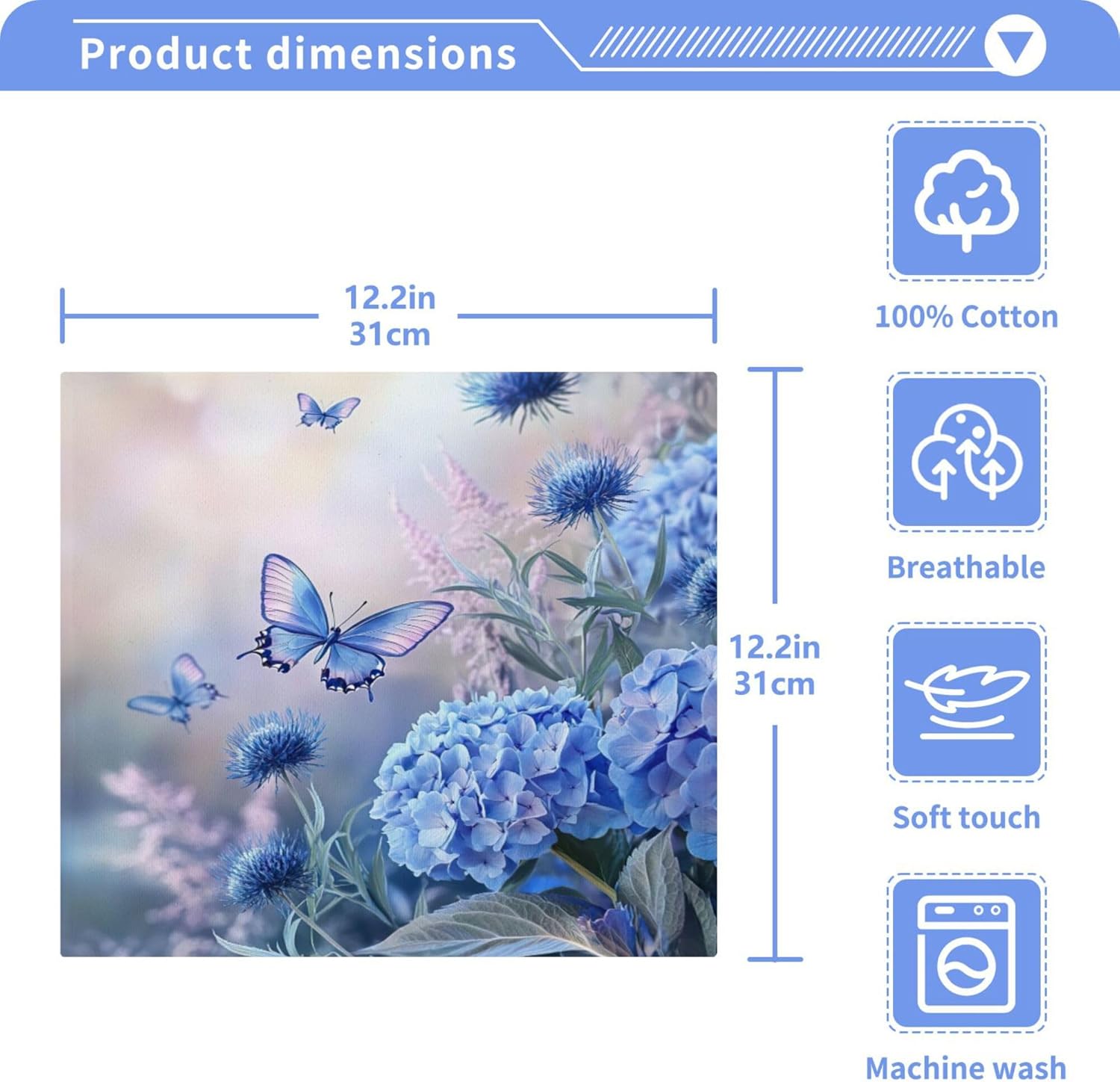 Xigua Beautiful Spring Flowers Washcloth Set