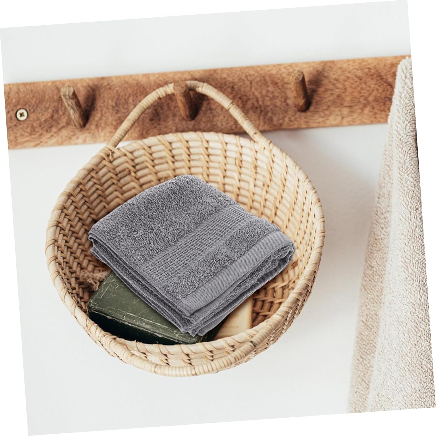 WOONEKY Thick Cotton Washcloth Quick Dry for Bathing Fitness Camping