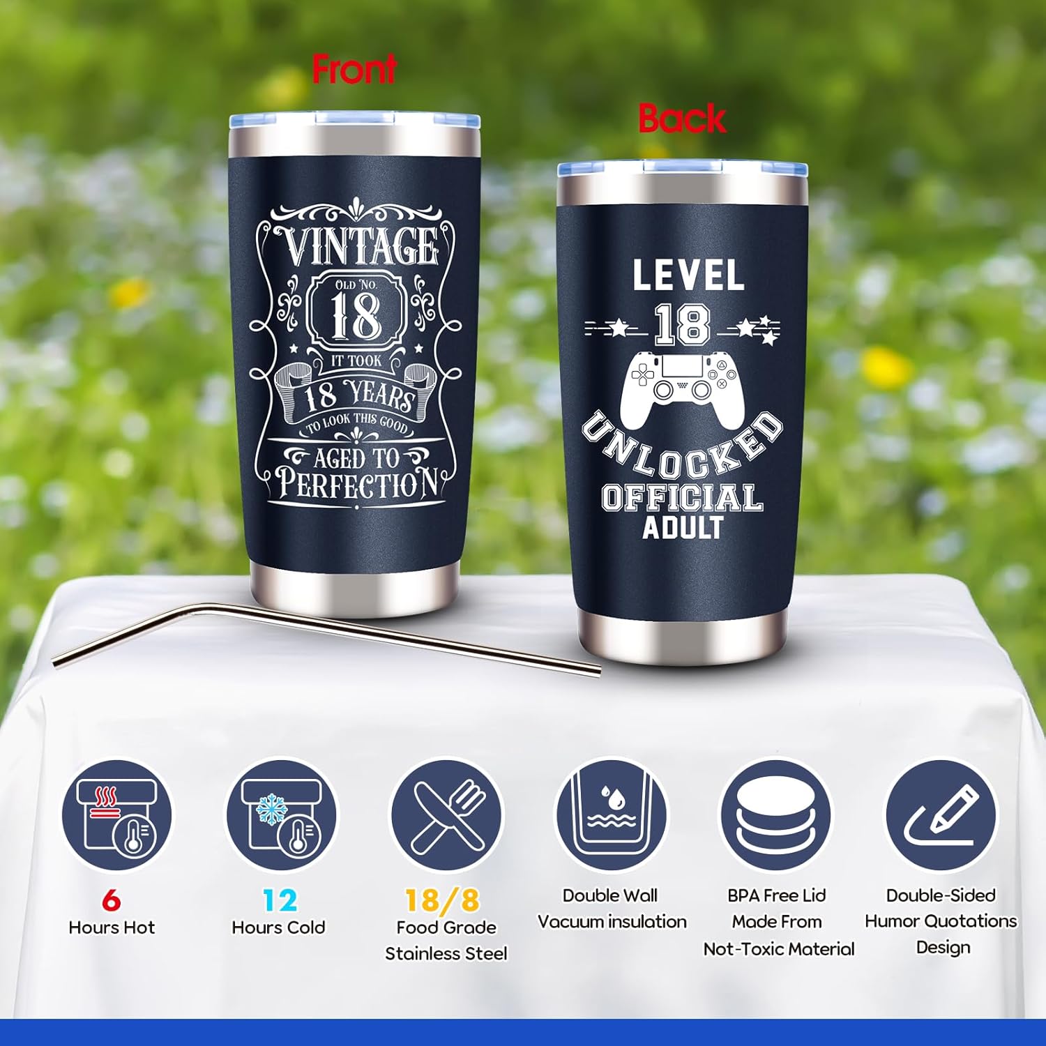 8 Pcs Happy 18th Birthday Gift Set for Boys
