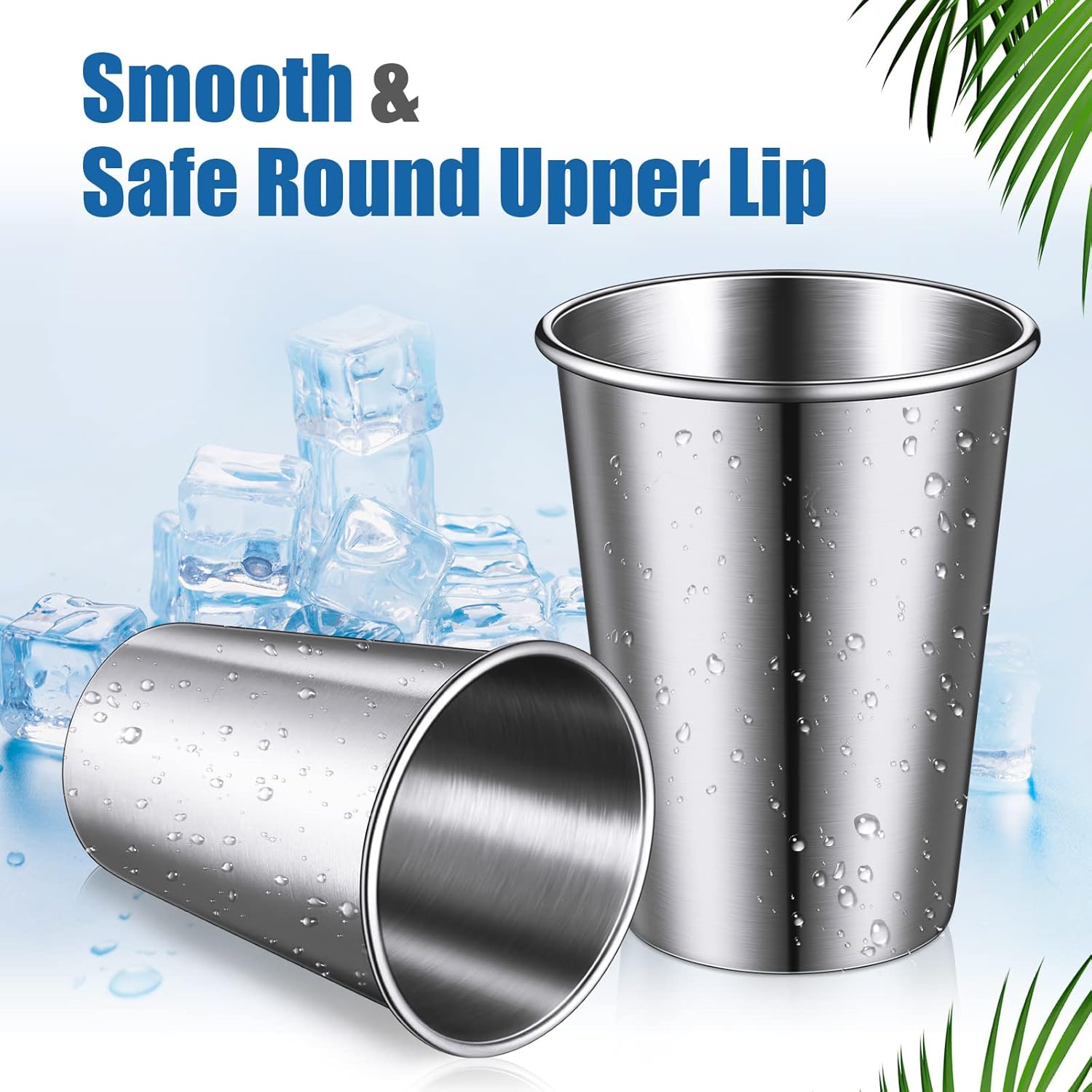 Baderke 16-Piece Stackable Stainless Steel Cups for Kids Adults