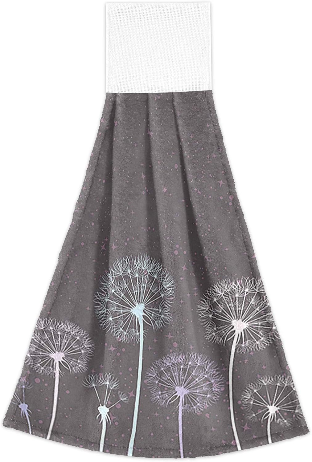 Kcldeci Hanging Kitchen Hand Towels - Dandelion Design 2 Pieces