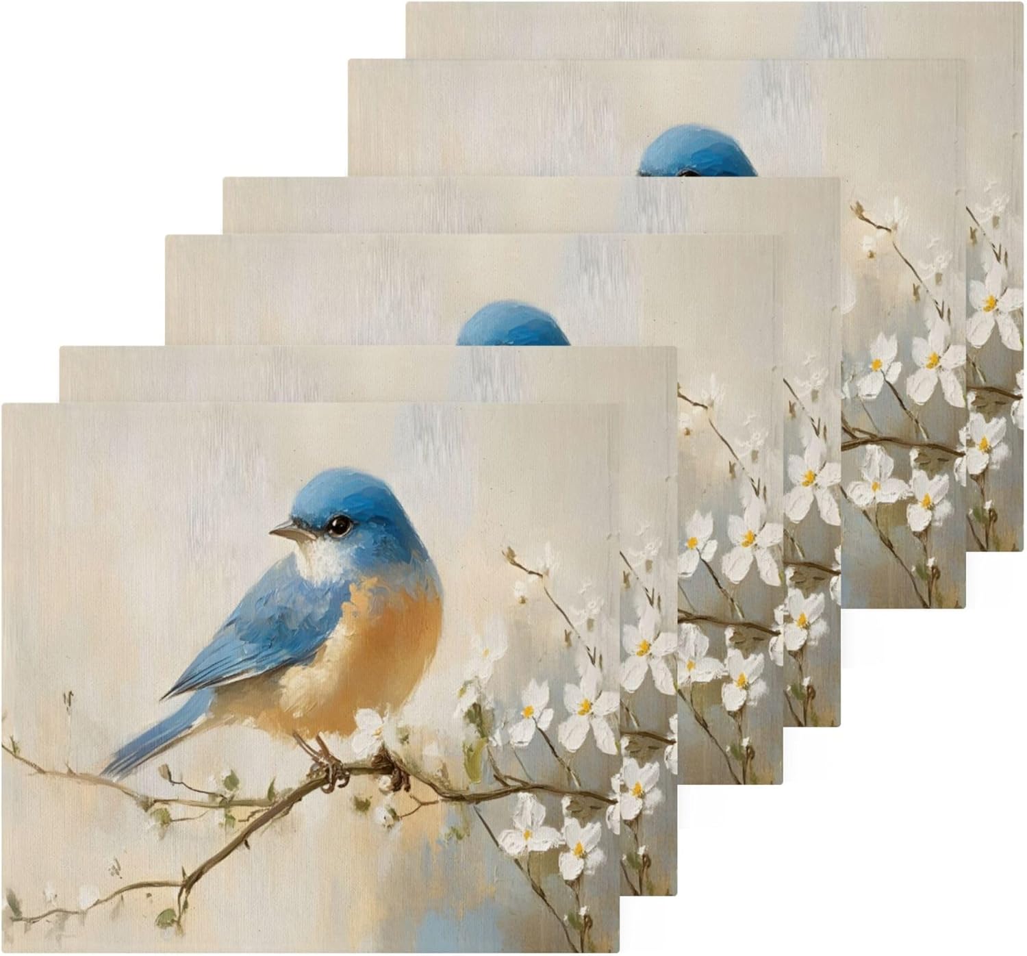 Stylish Xigua Blue Bird Washcloth Set