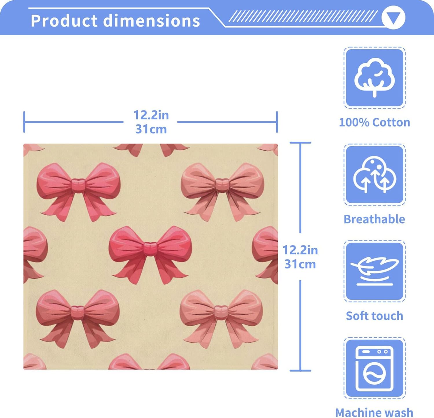 Xigua Bows Washcloth Set - Fast Drying Multi-Purpose Fingertip Towels