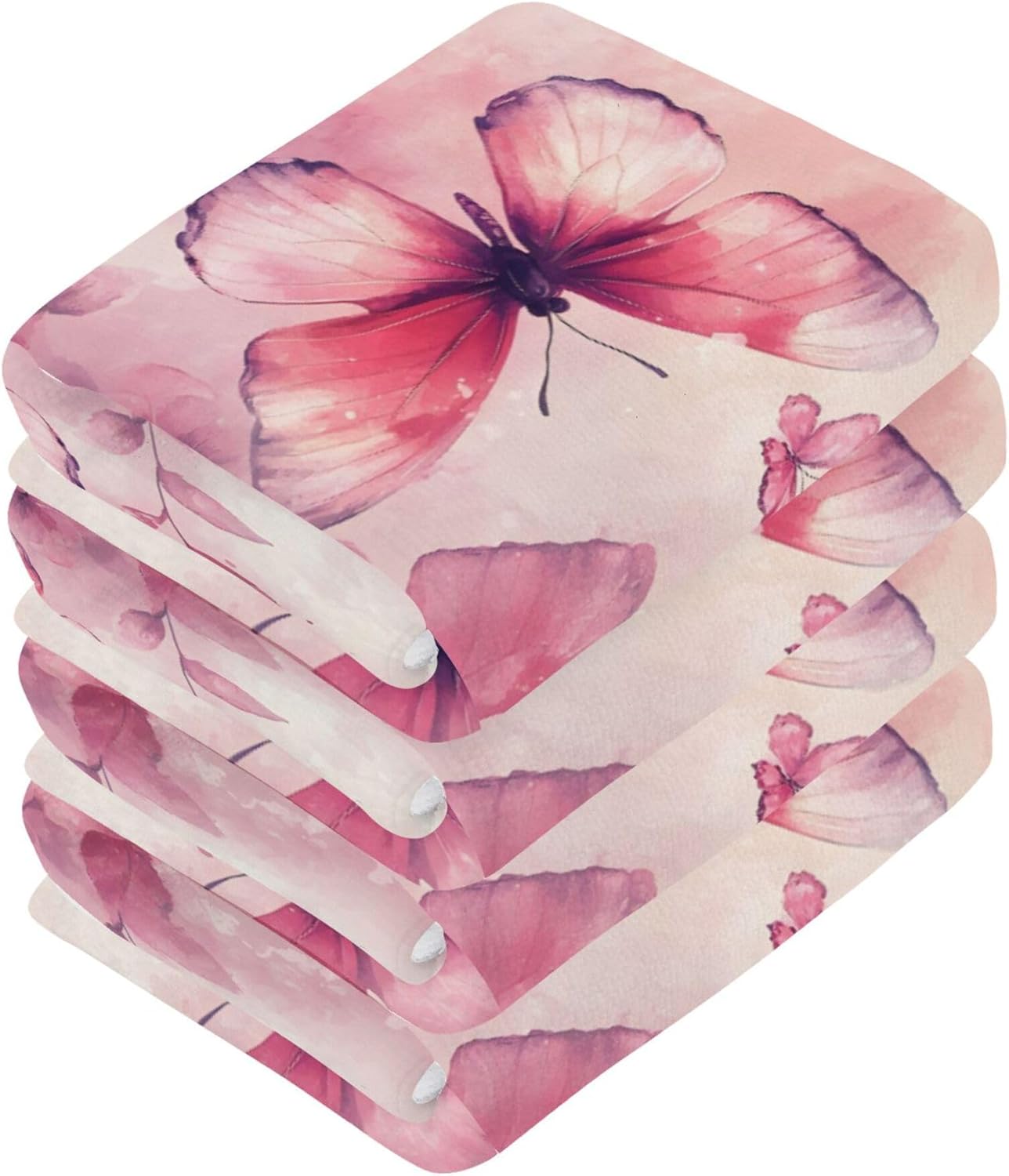 Stylish Xigua Butterflies Washcloth Set