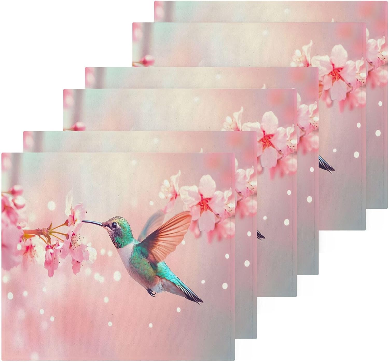Colorful Hummingbird Washcloth Set