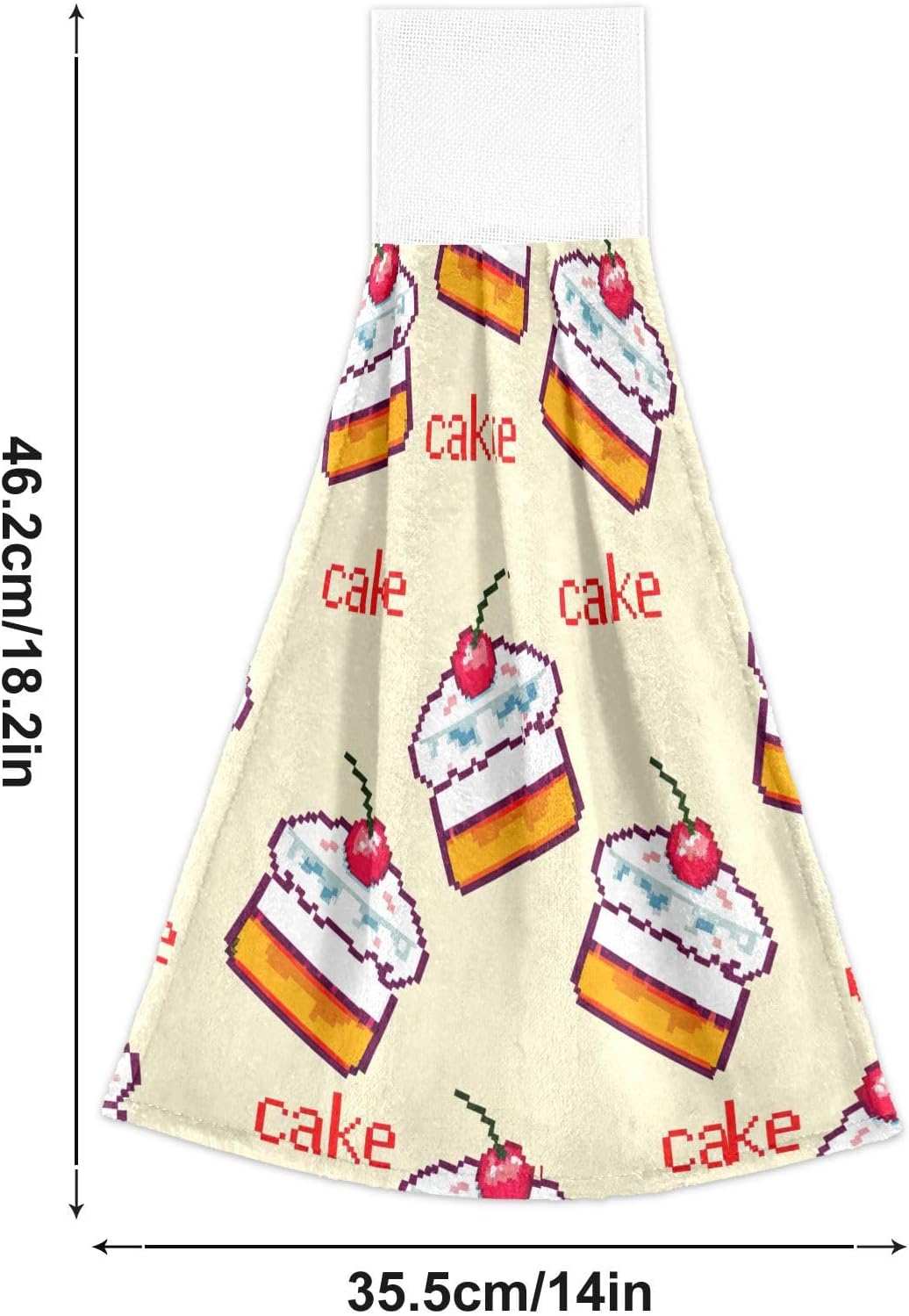 Cute Cartoon Cakes Yellow Hand Towels Set of 2
