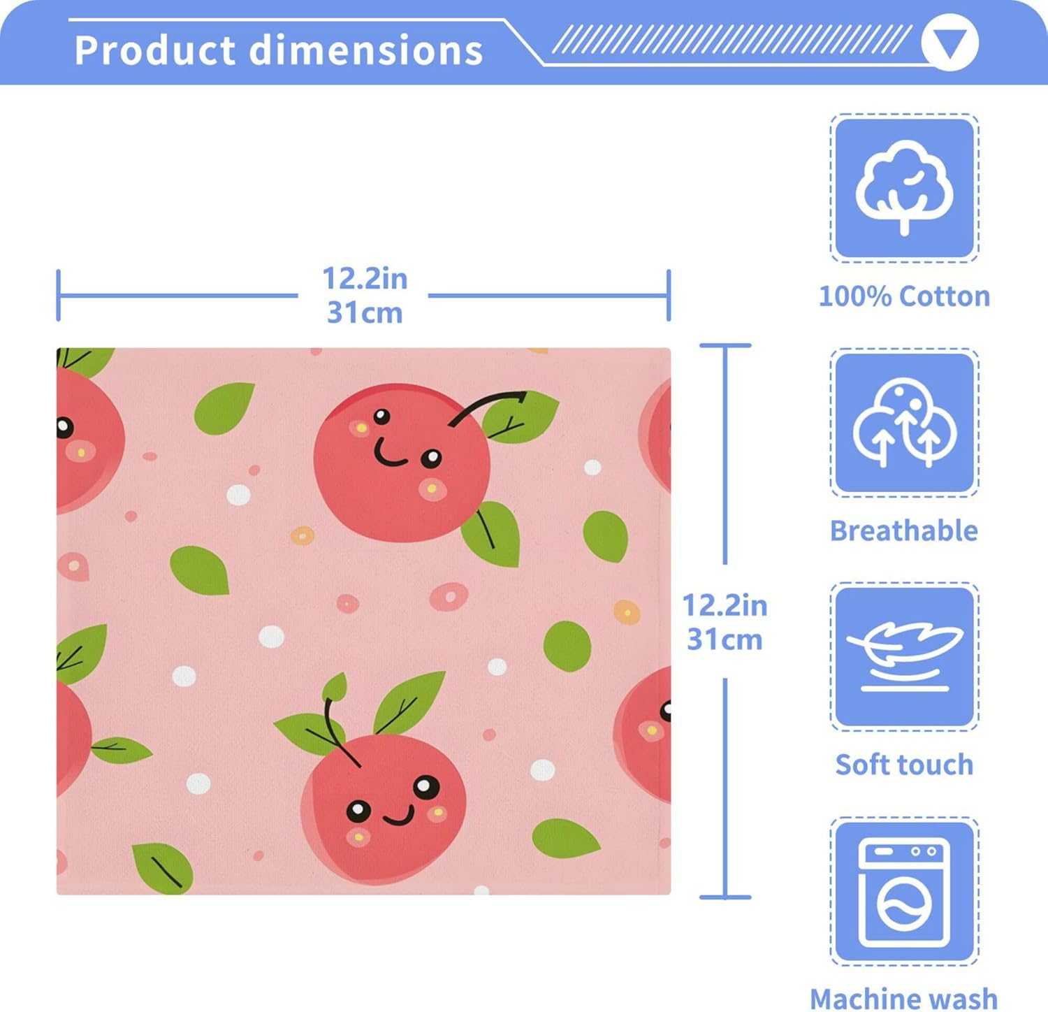 Cute Cherry Washcloth Set
