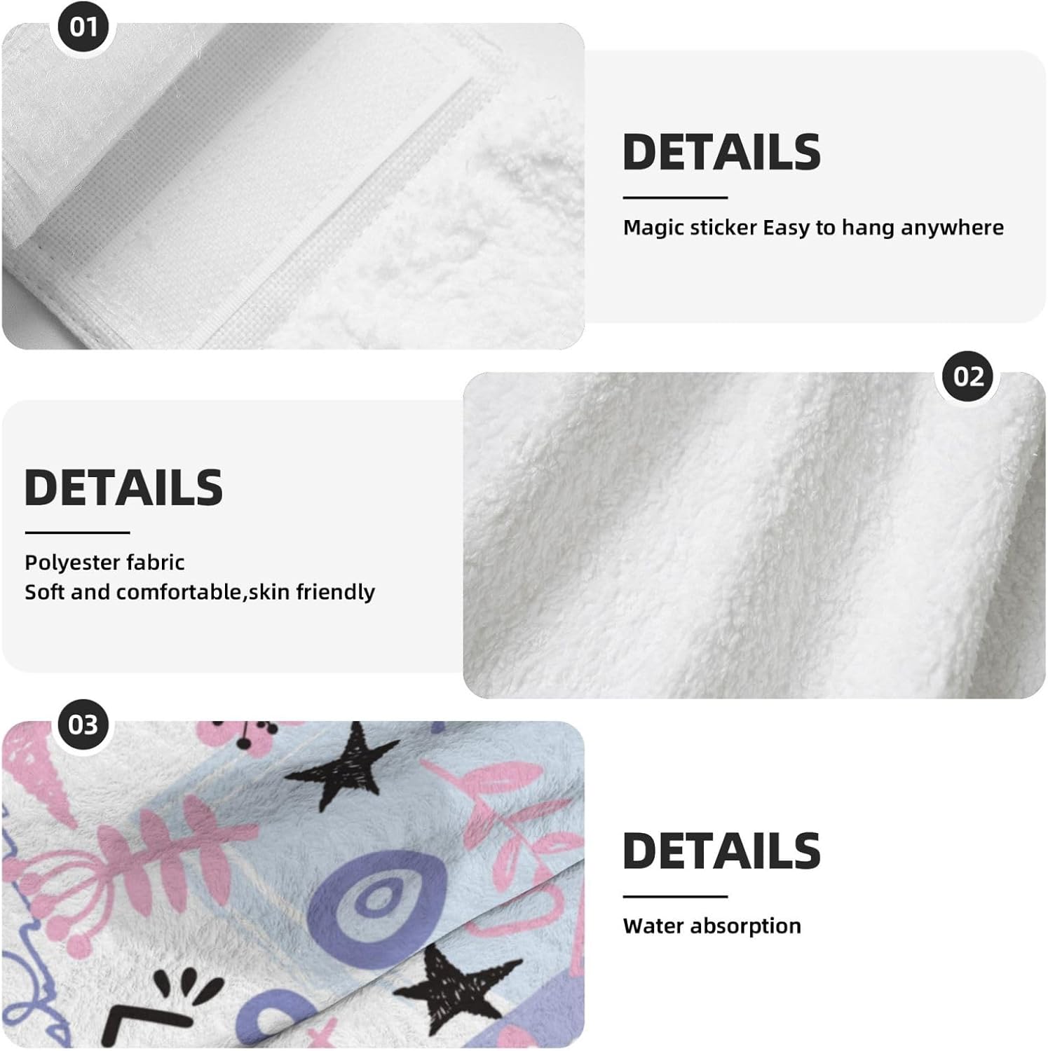 ZZhua Heart Flower Lip Girl Heart Towels for Kitchen Bathroom - Perfect Fit