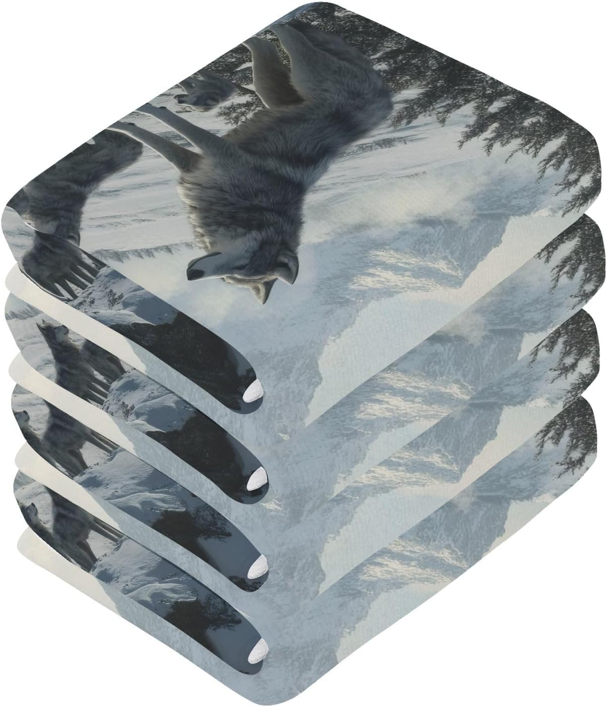 High-Quality Wolf Washcloths