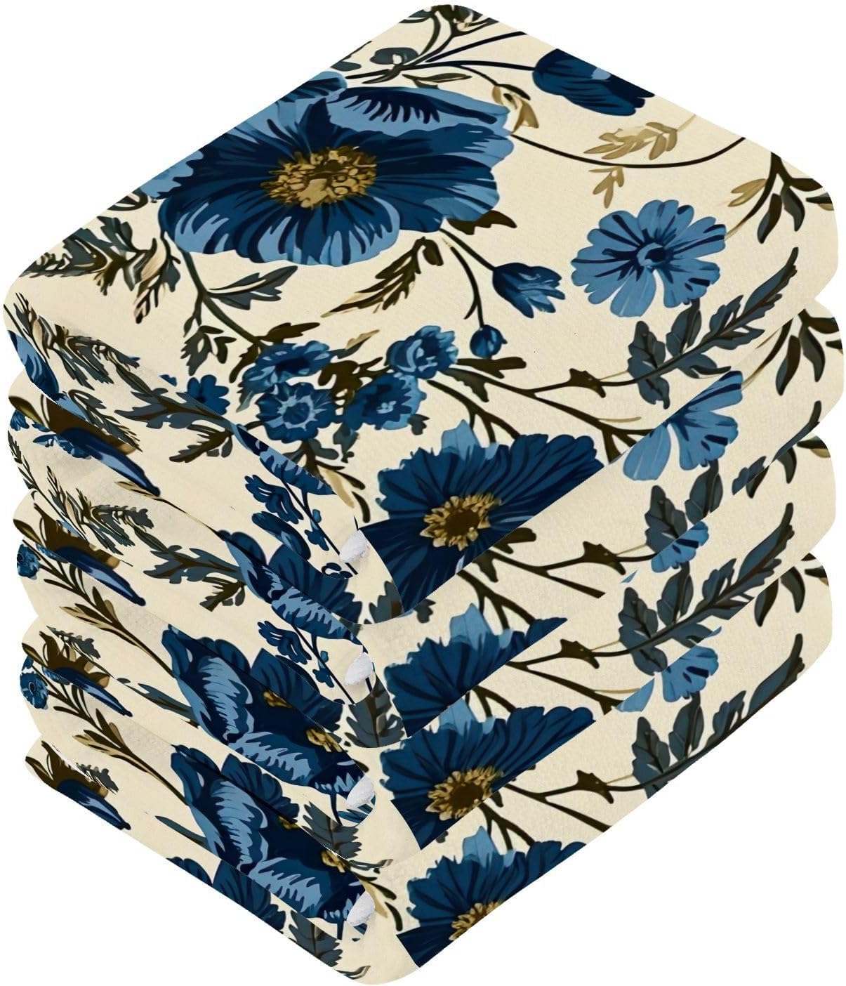 YETTASBIN Blue Flower Washcloths 2 Pack 1