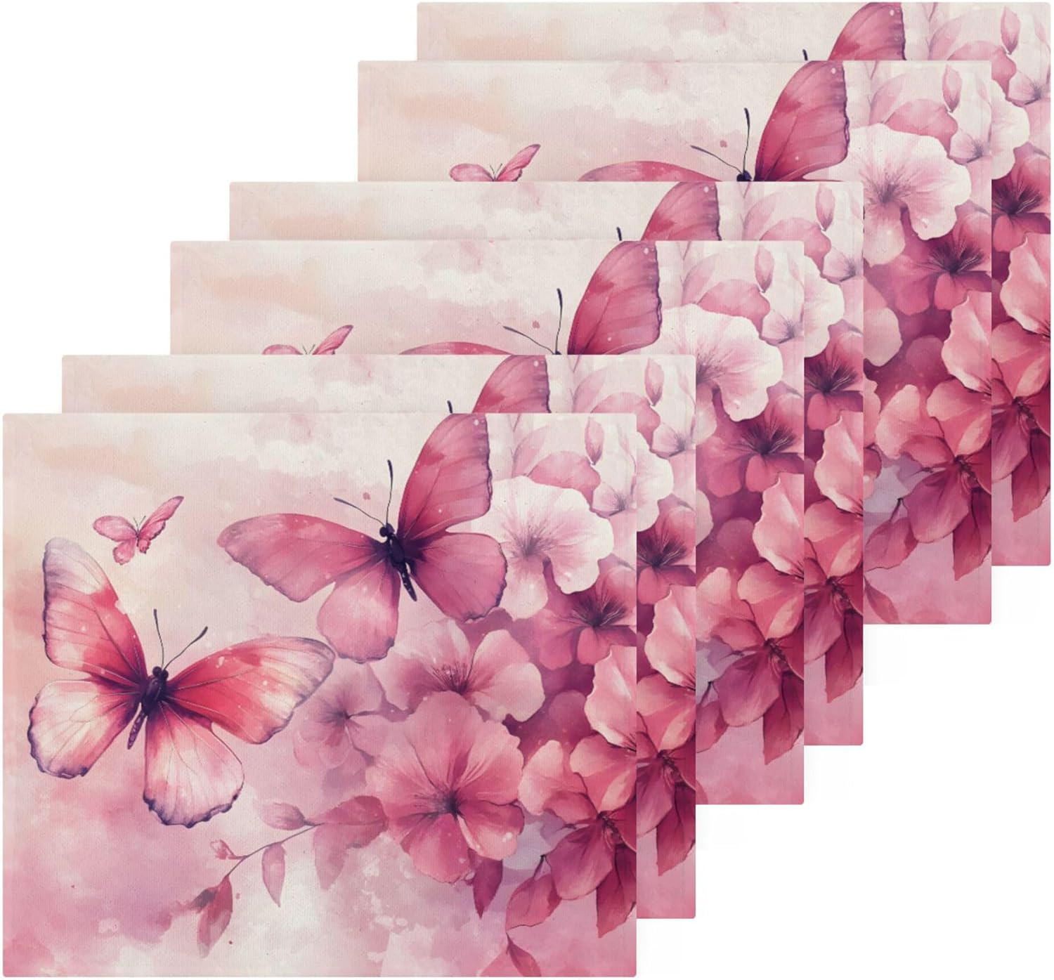 Stylish Xigua Butterflies Washcloth Set