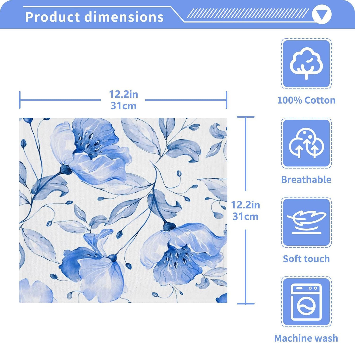 Blue Flower-Shaped Washcloth for Babies