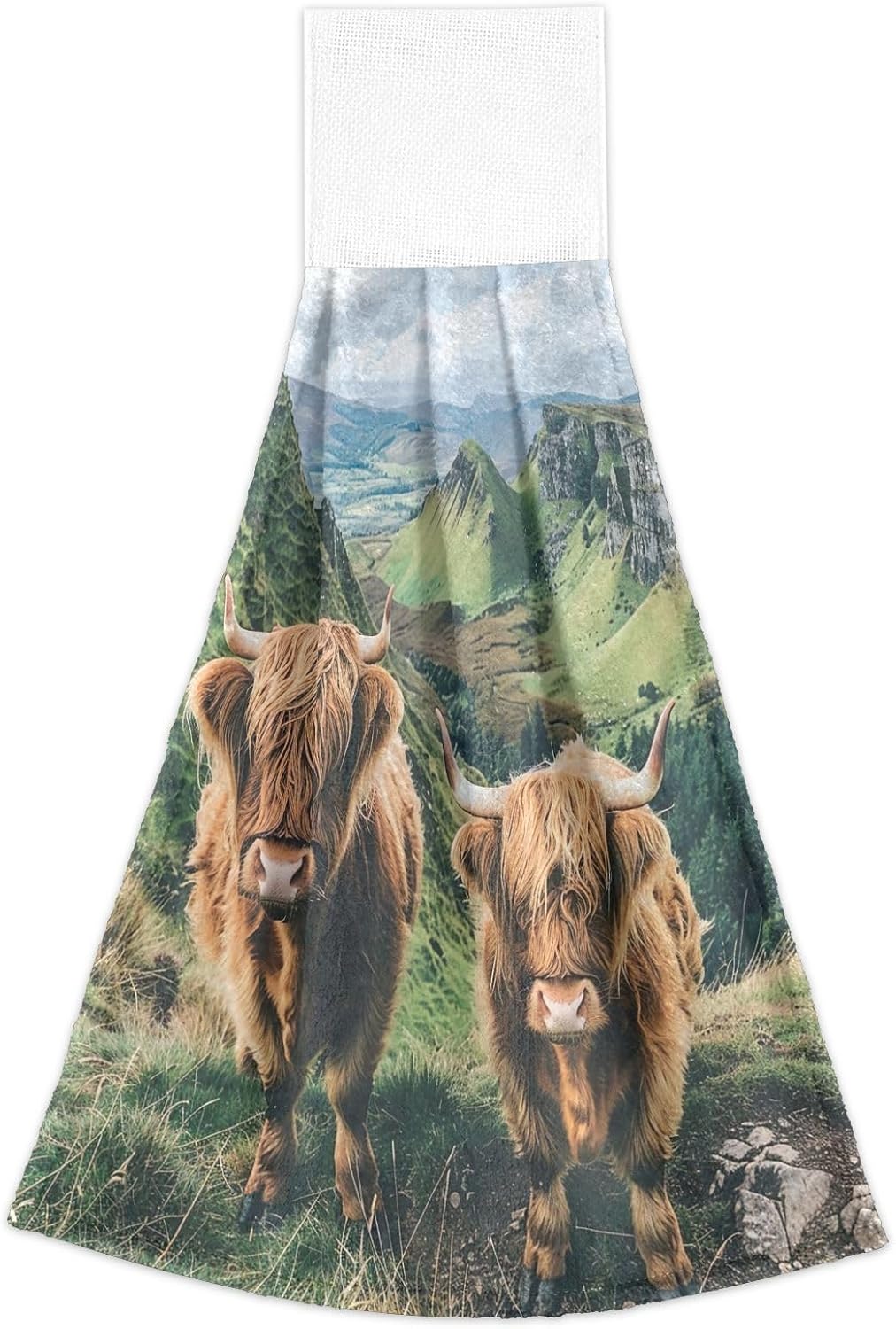 Highland Cows Kitchen Towel Hanging Loop