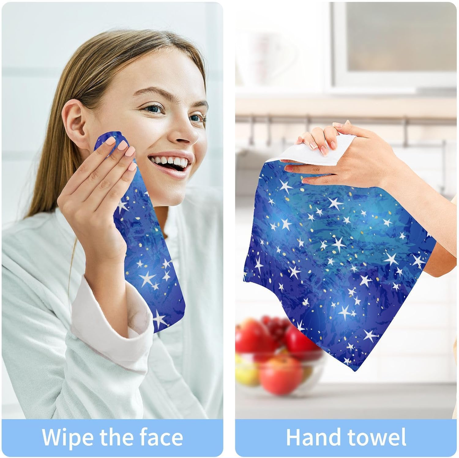 2-Piece Washable Face Towels for Babies Soft Reusable Absorbent Durable