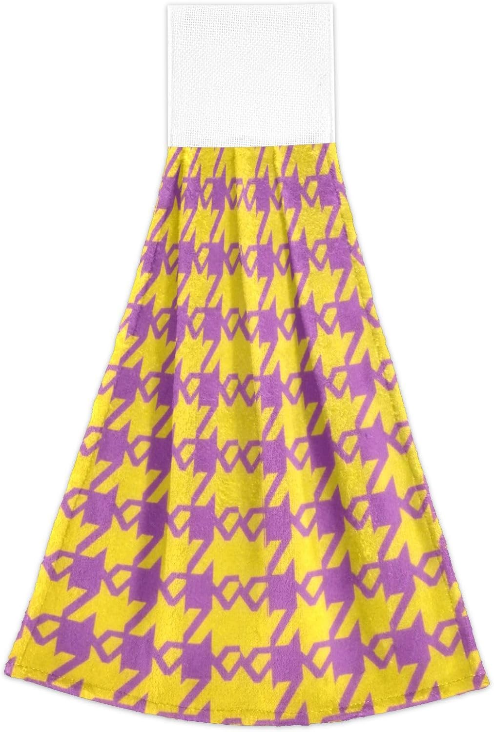 SyXIOP Houndstooth Pattern Bath Towels Set of 2 with Hook Loop