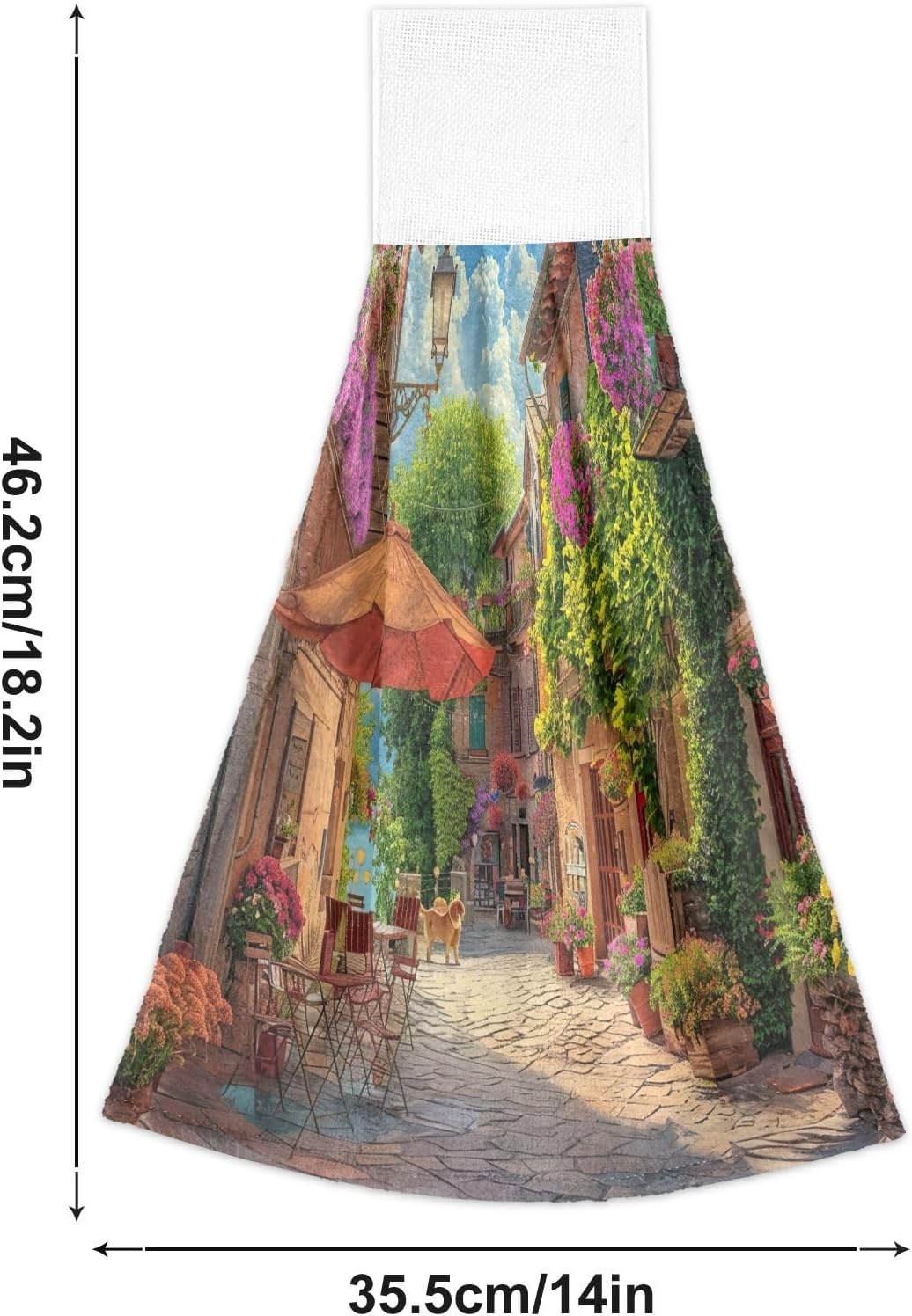 Perfect Quick Dry Kitchen Towels with LoopItalian Street Scene