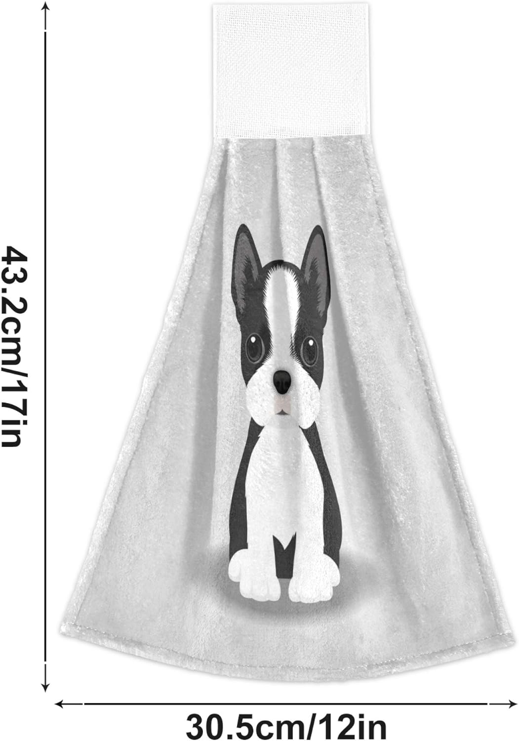 Aslsiy Boston Terrier Hanging Towels Set