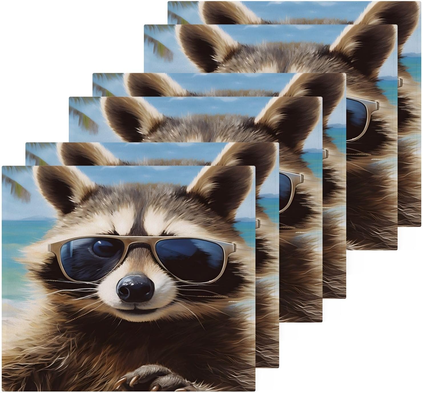Beach Raccoon Towels 2-Pack