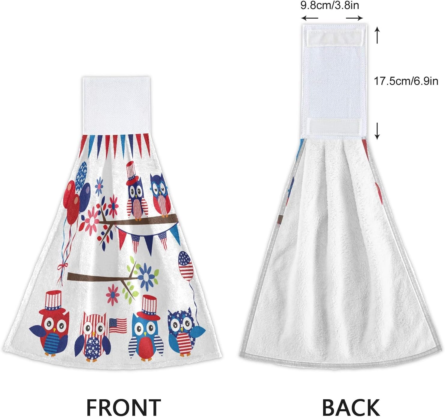 Stylish 4th of July Owl Kitchen Towels