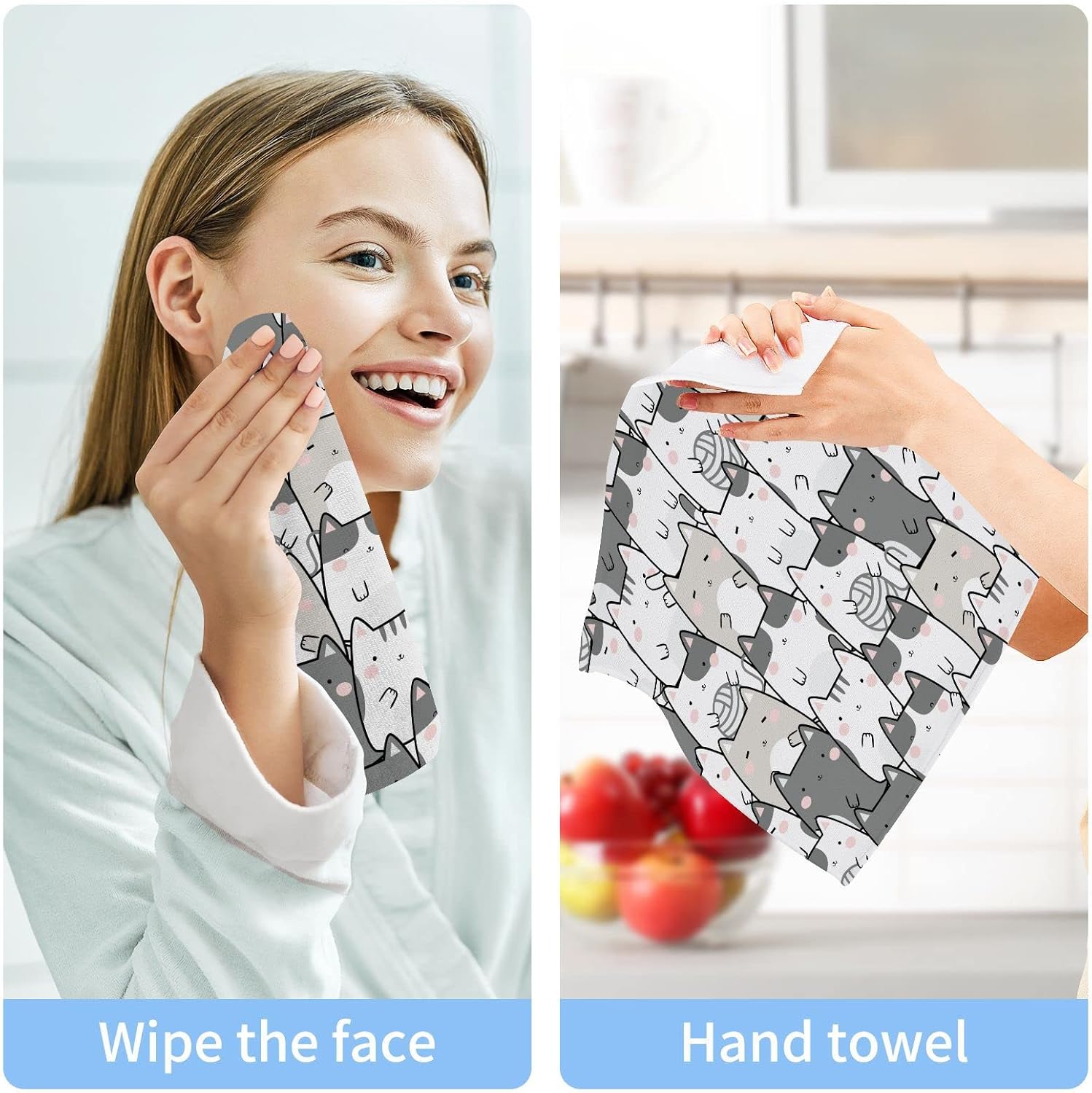 Cute Kitty Washcloths Soft Absorbent