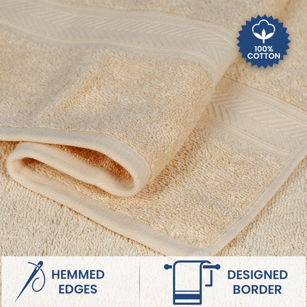 Luxury 4-Piece Bath Towels from Casa Lino Premium Cotton Soft Absorbent