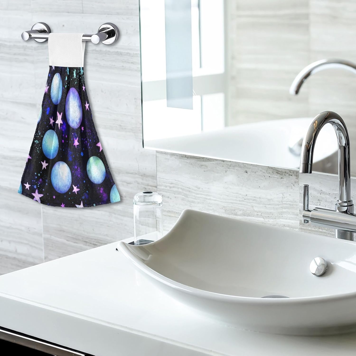 RPLIFE Watercolor Planets Hand Towel Set of 2