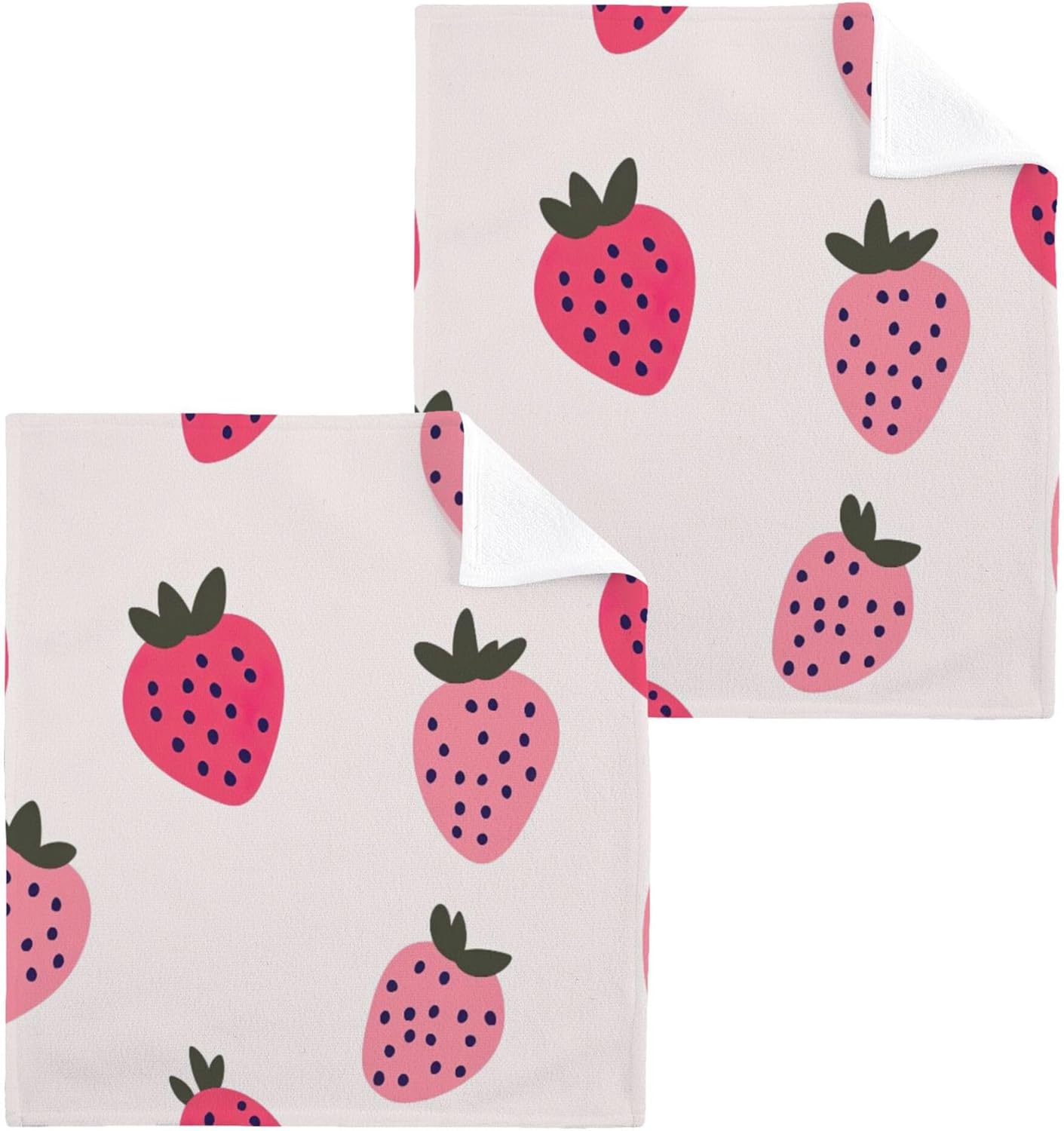 Cute Strawberry Washcloth Set for Fast-Drying Multi-Purpose Towels