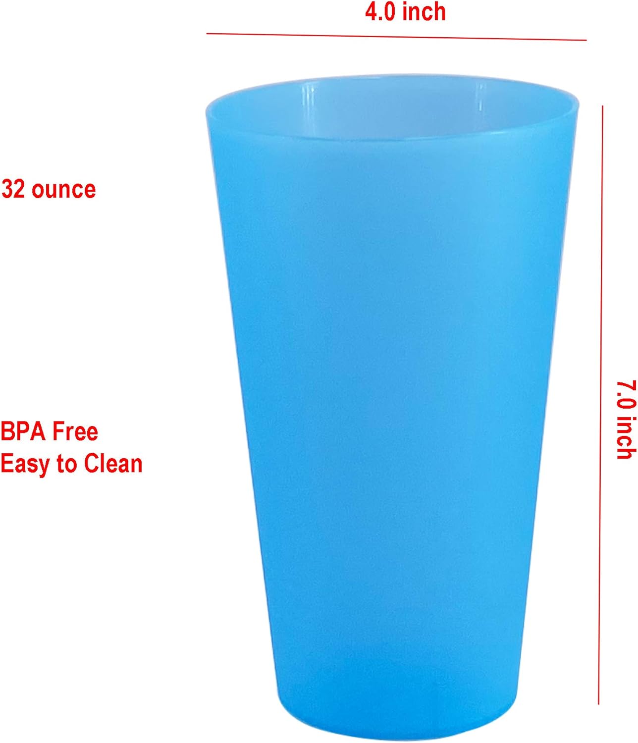 32 oz Large Plastic Cups for Kids Reusable Durable BPA-Free