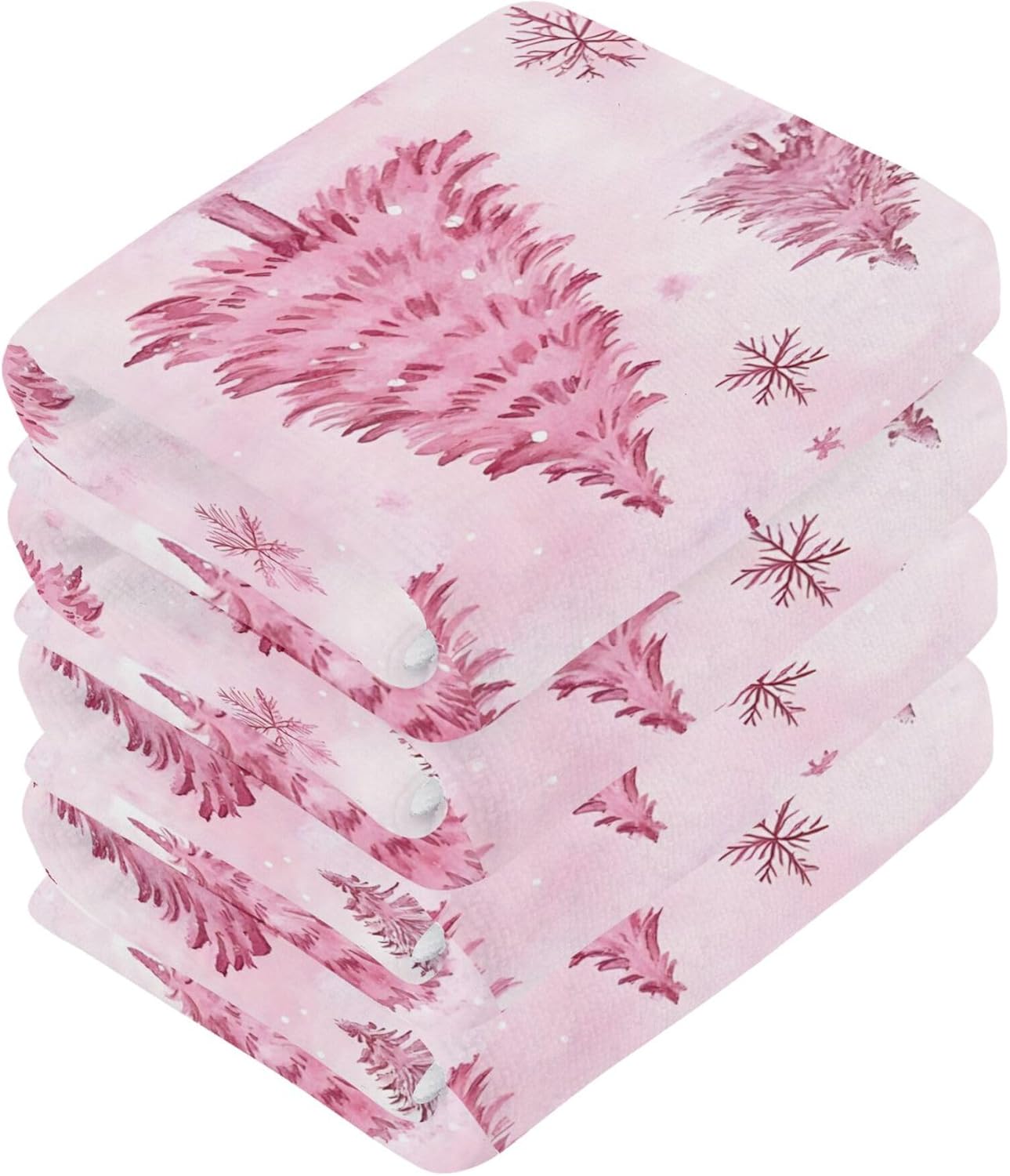 Xigua Christmas Washcloth Set - 12x12 Absorbent Towels for Home Kitchen Use