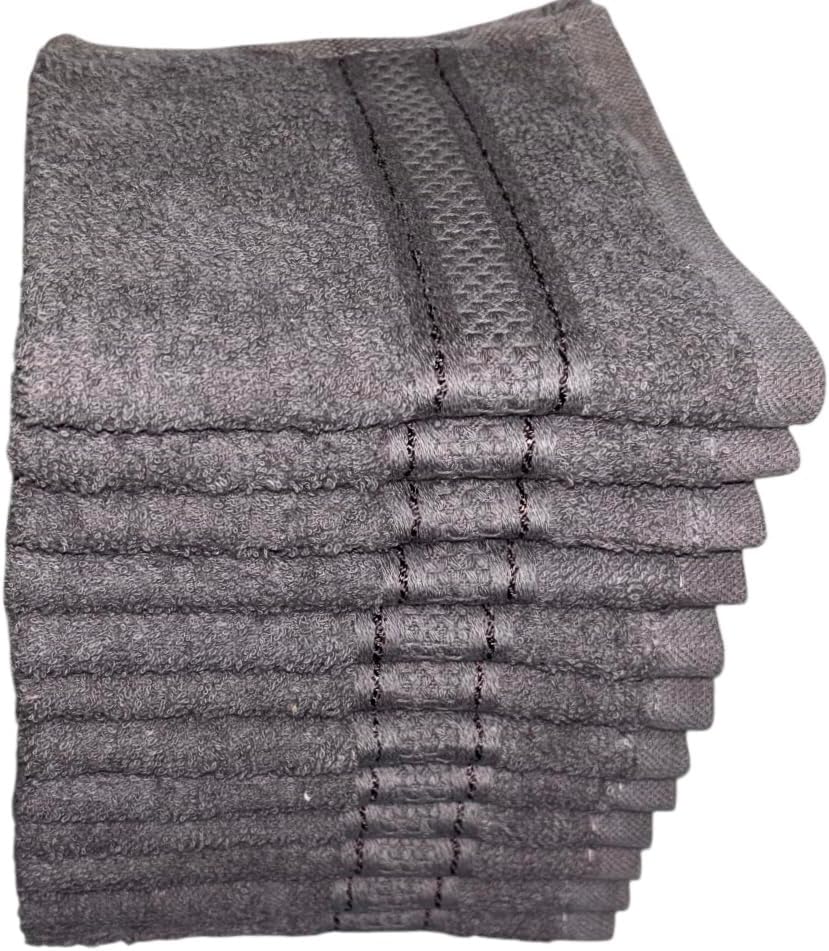 12-Piece Luxurious Soft Machine Washable Washcloths for Face Body 12x12 inch