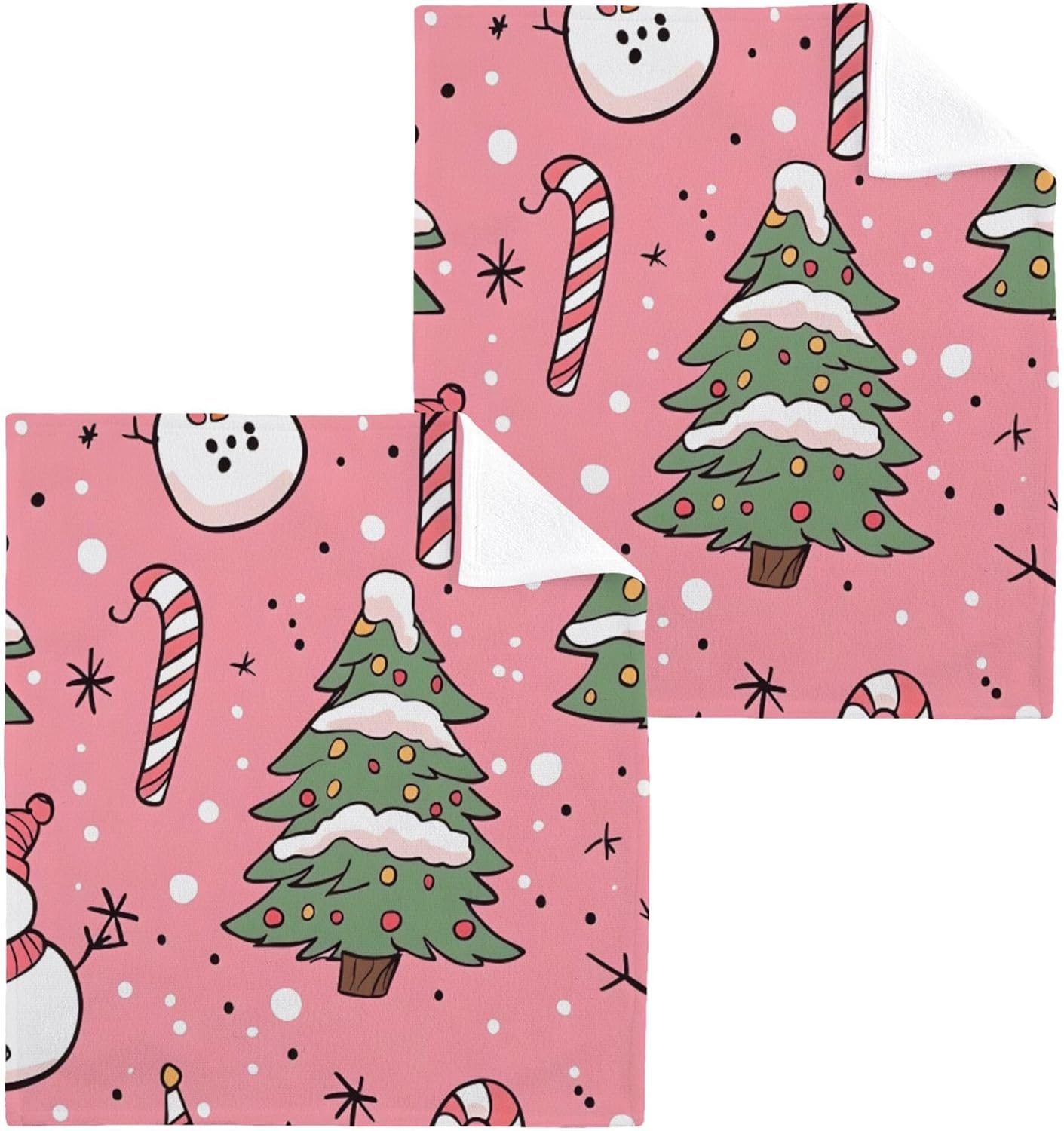 Xigua Christmas Candy Washcloth Set - 12x12
